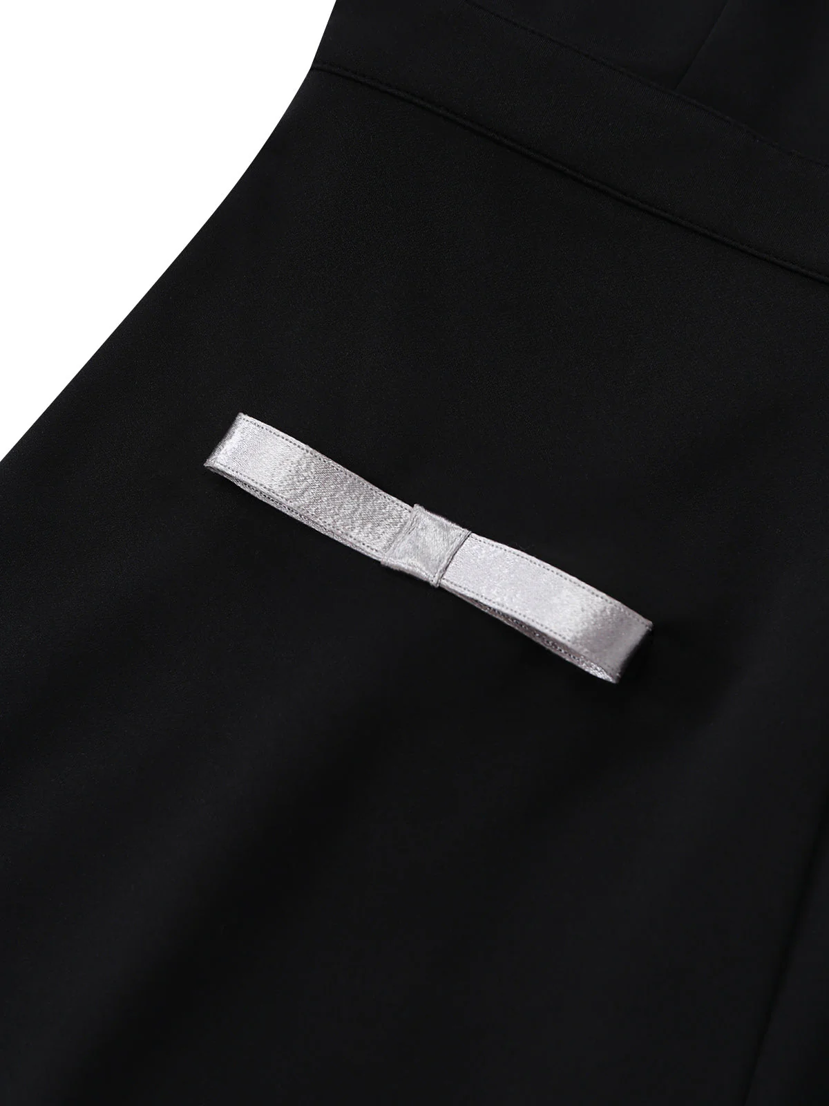 [Vorverkauf] Schwarzer 80er Ärmelloses Romper mit Neckholder und Schleife - Image 7