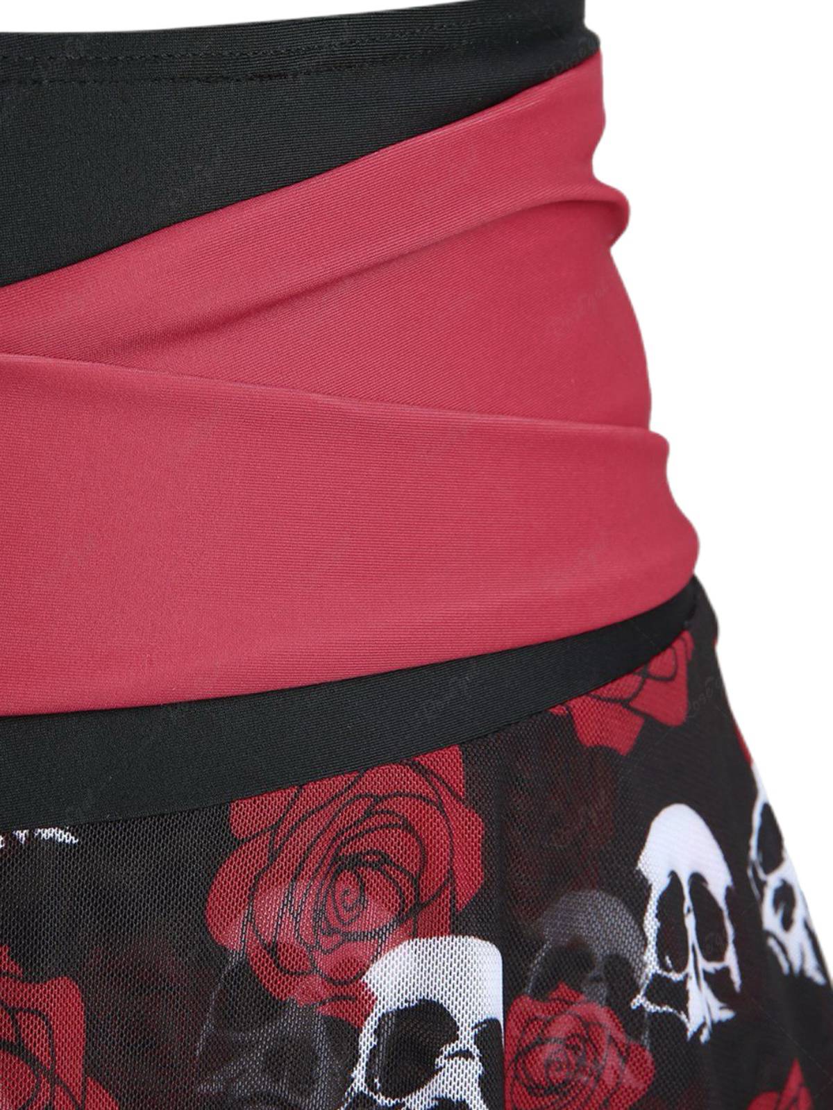 [Vorverkauf] Schwarzer & Rosa 80er Gothic-Badeanzug mit Totenkopf und Rose - Image 5