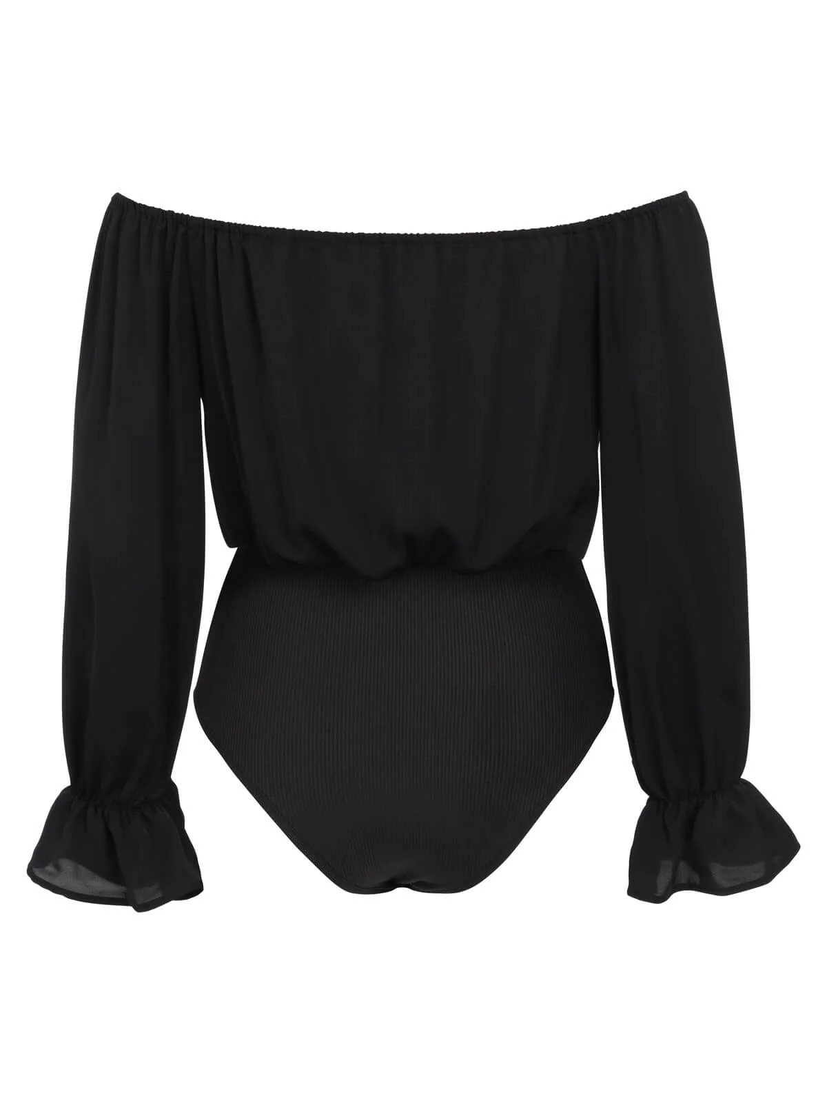 SCHWARZER VINTAGE-BODY MIT BLUMEN V-AUSSCHNITT - Image 6