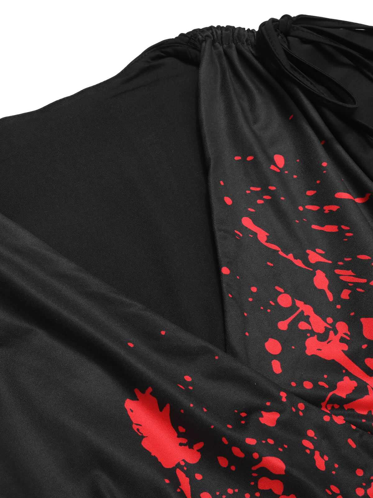 Schwarzes 1930er V-Ausschnitt Blut Handabdruck Fishtail Kleid - Image 7