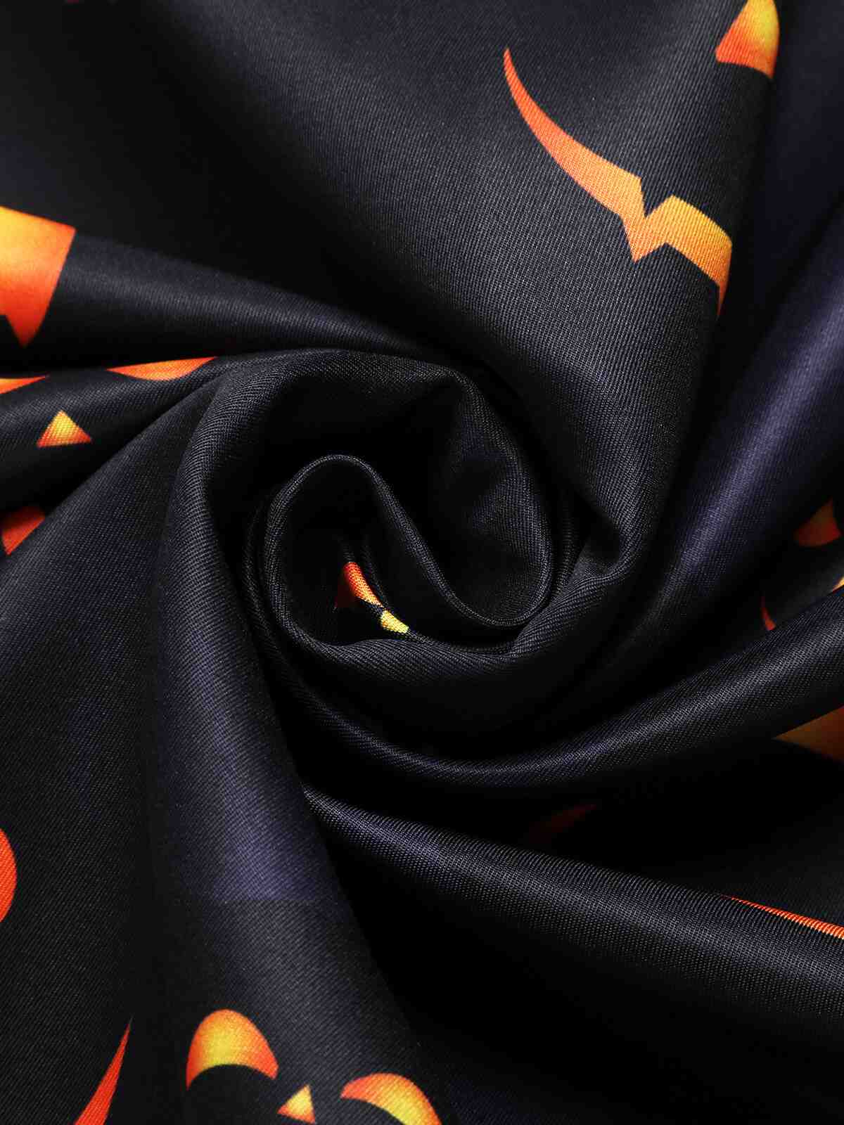 Schwarzes 1940er Halloween Revers Kürbis Gürtelkleid - Image 8