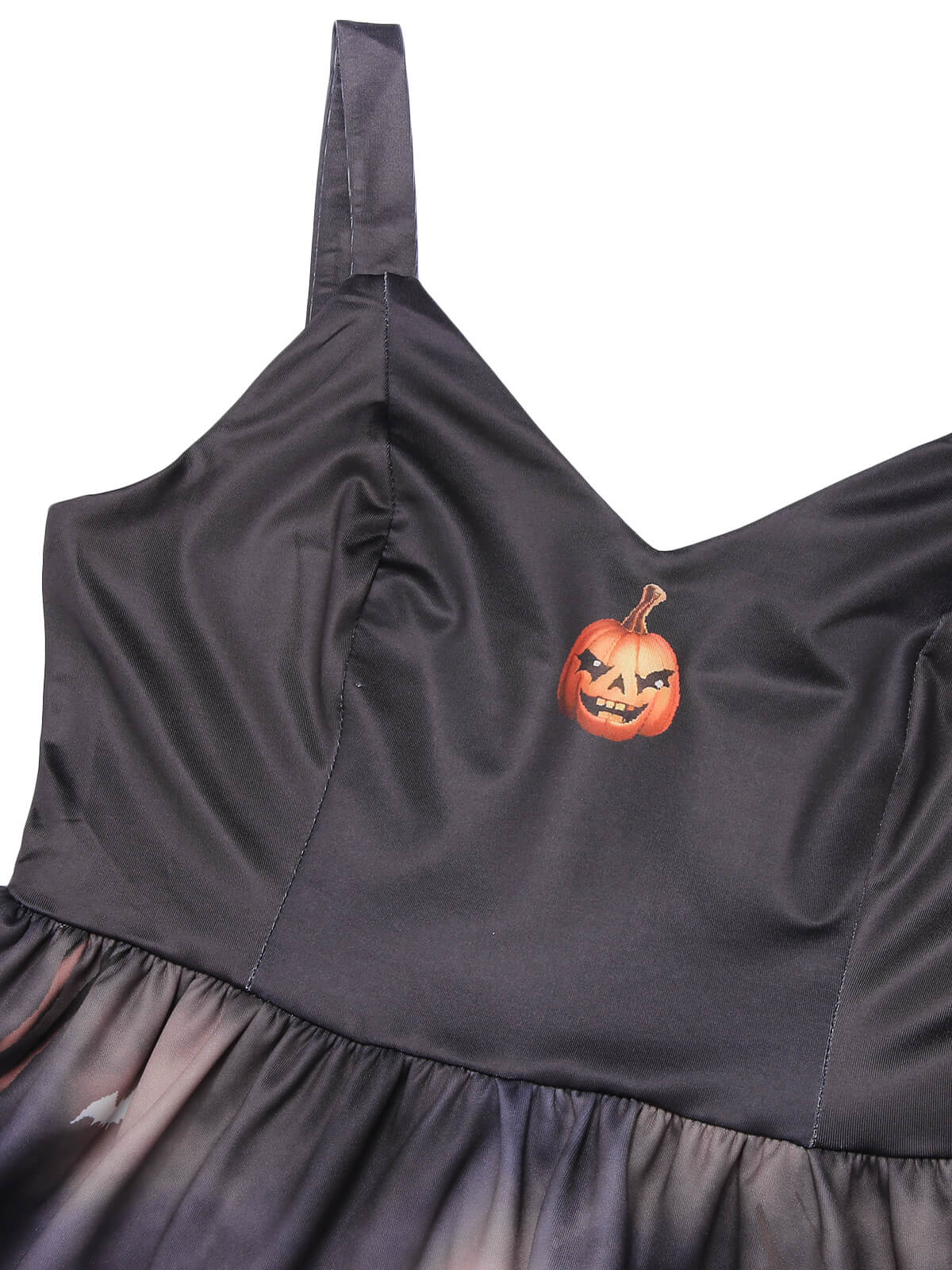 Schwarzes 1950er Halloween Kürbis Swing Kleid - Image 5