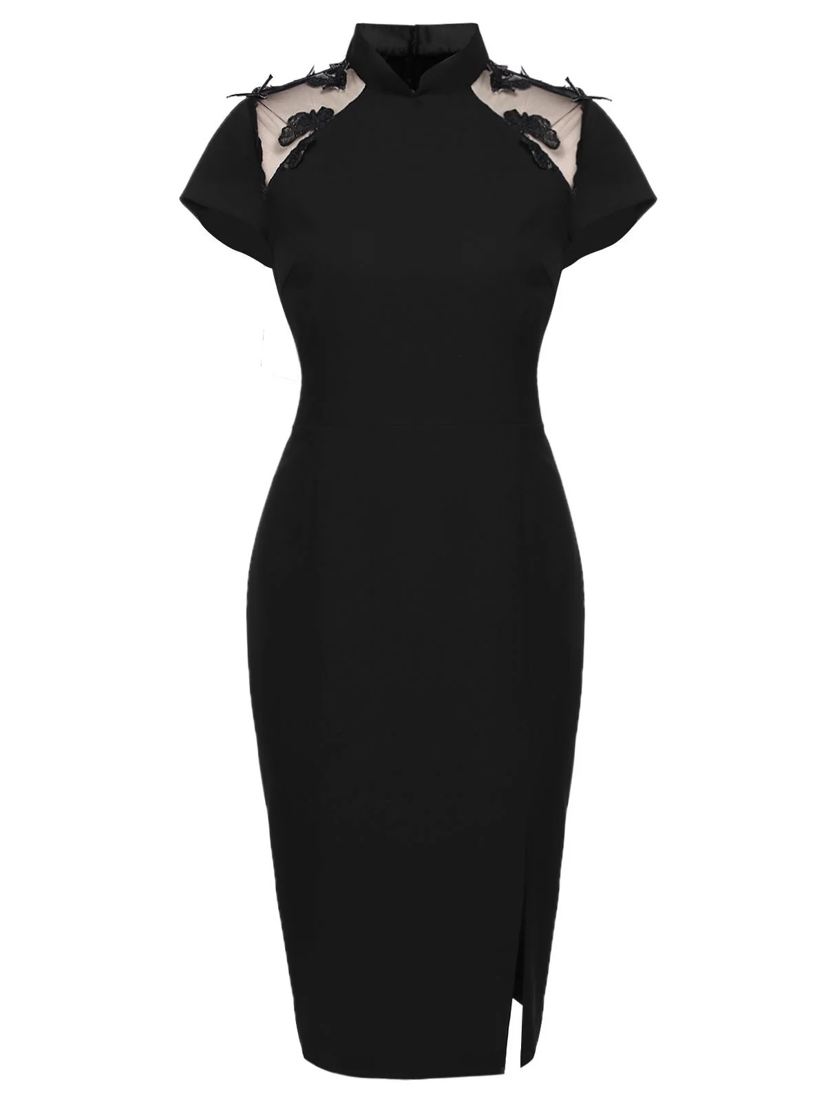 [Vorverkauf] Schwarz 1960er Schmetterling Rückenfrei Bleistift Kleid - Image 7