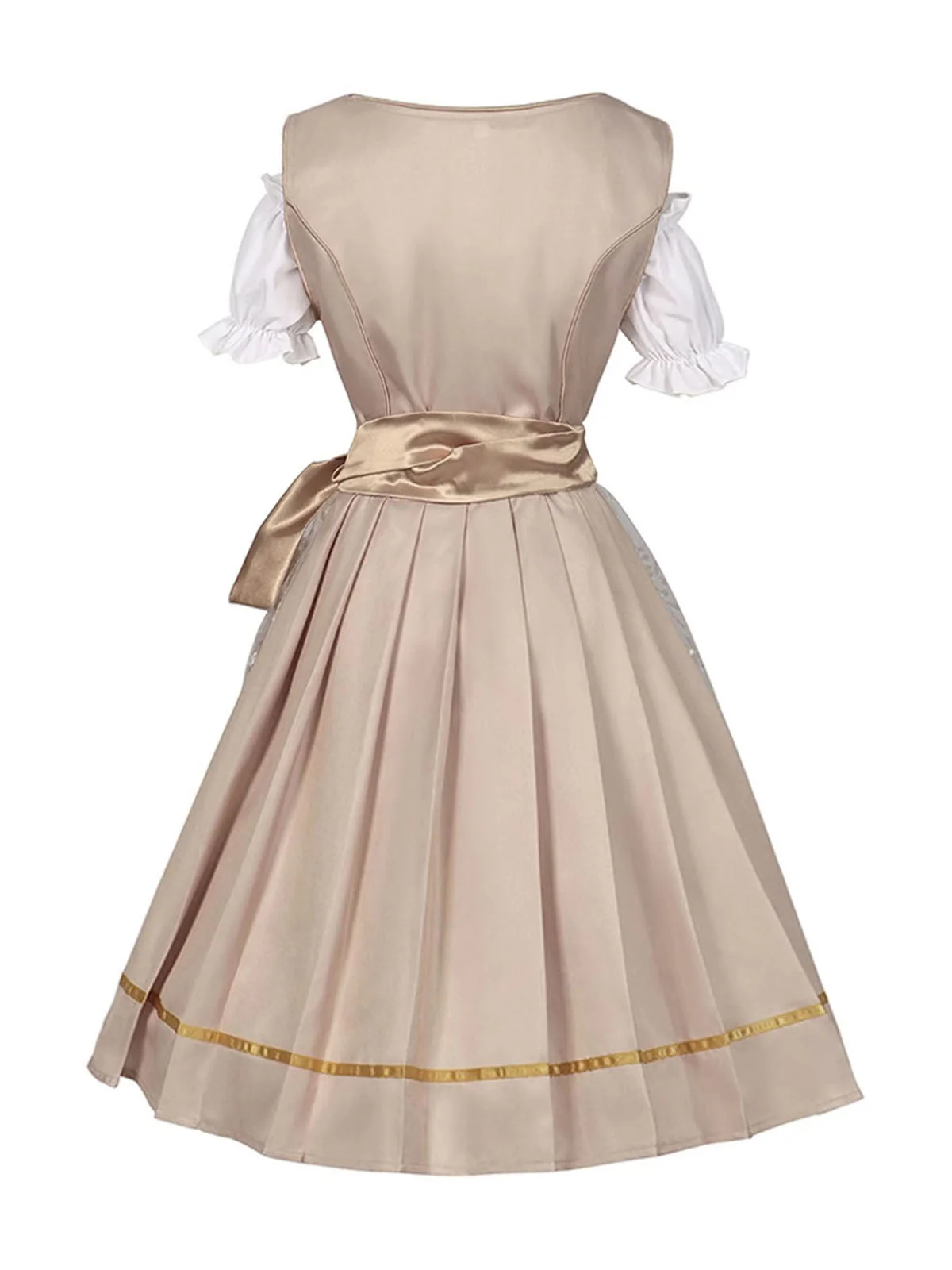 Sekt 1950er Oktoberfest Dirndl Puffärmel Top & Blumen Bogen Kleid - Image 3