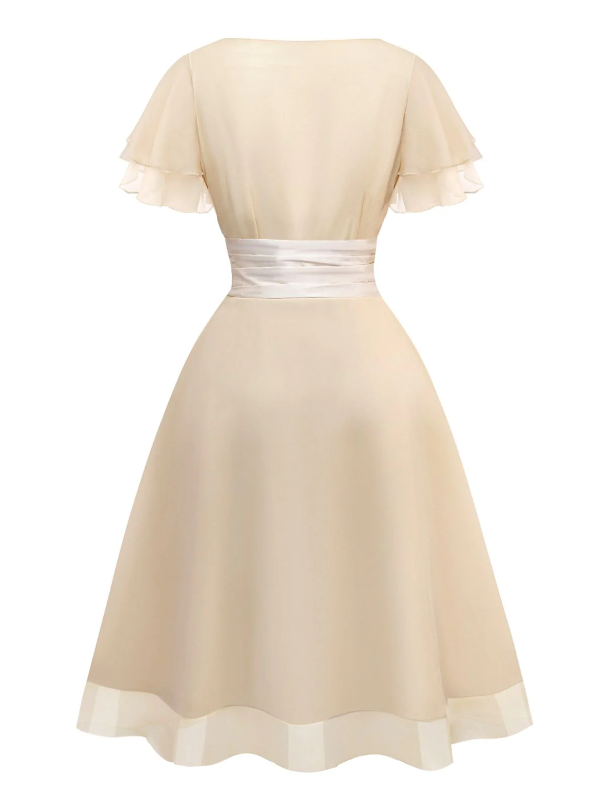 Sekt 1950er Satin Tüll Cocktail Kleid - Image 6