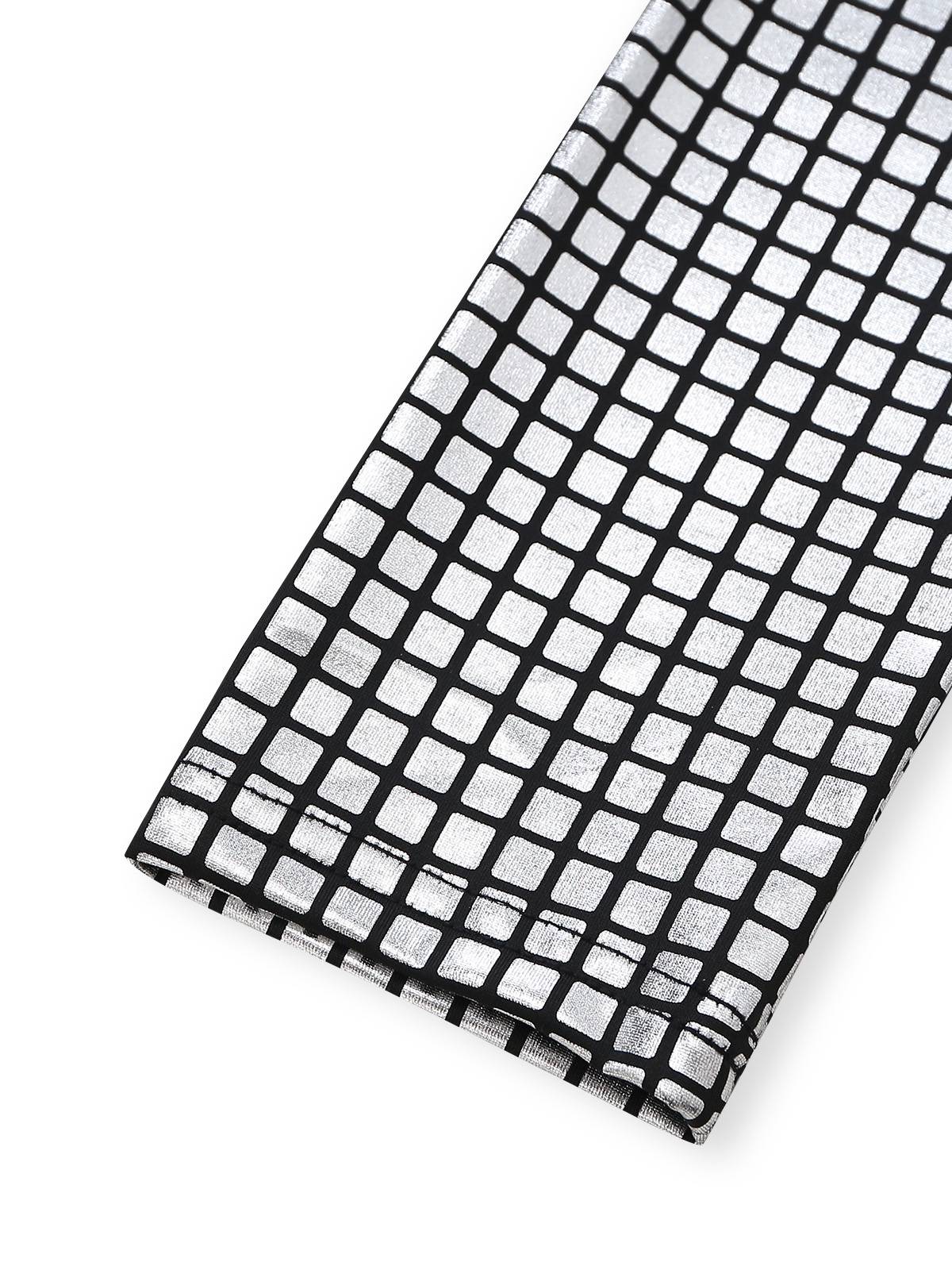 Silber 1960er Glitzernd Quadratisch Pailletten Stehkragen Mini Kleid - Image 5