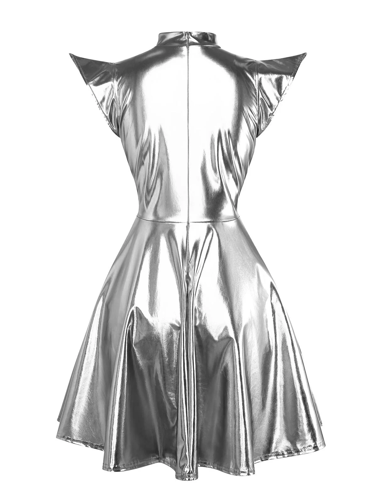 Gold Alien Kostüm 1980er Metallisch Futuristisch Party Mini Kleid - Image 10