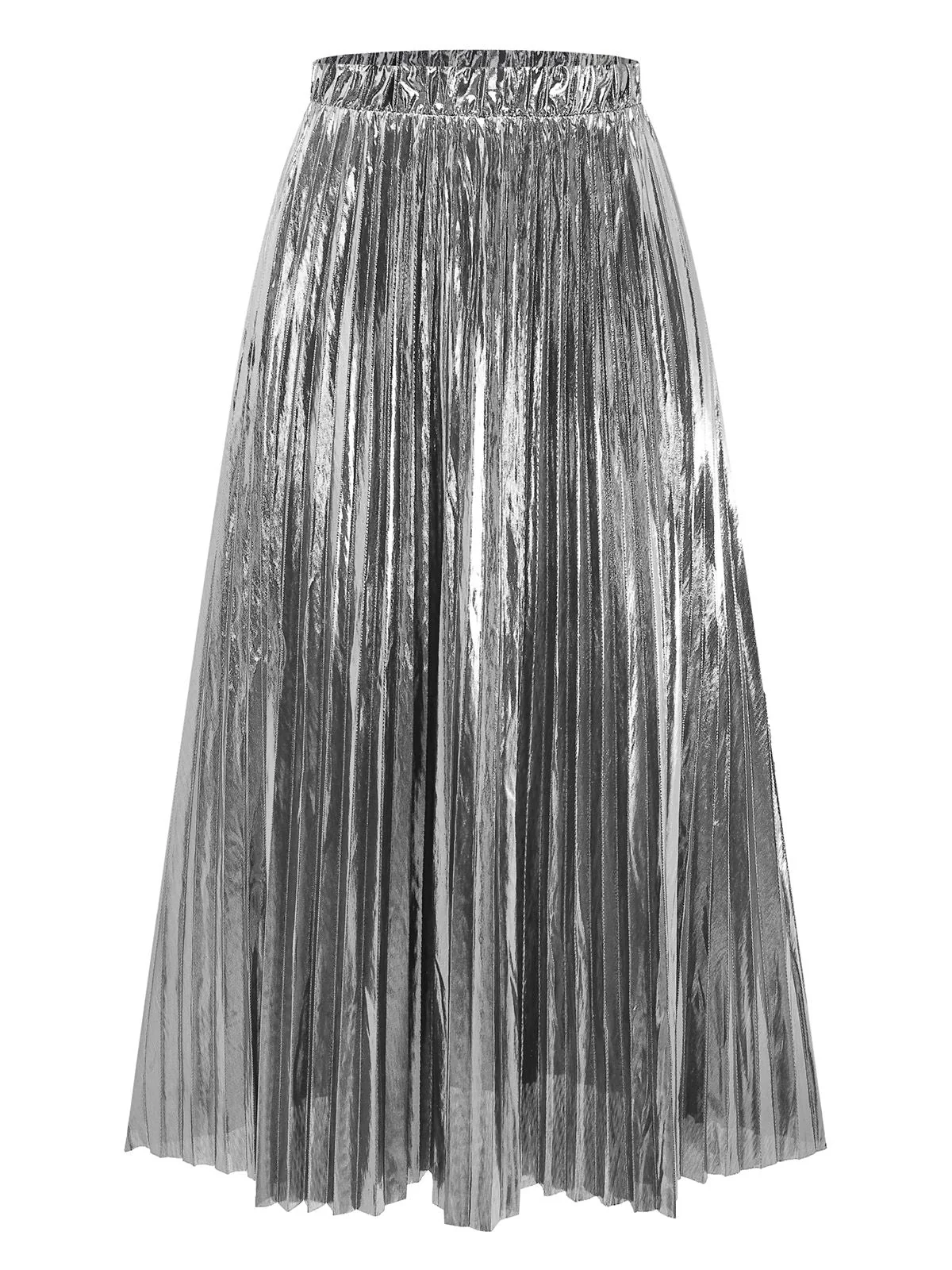 Silber 2PCS Metallic 1980er Plissiertes Cut-Out Badeanzug & Cover-Up - Image 11