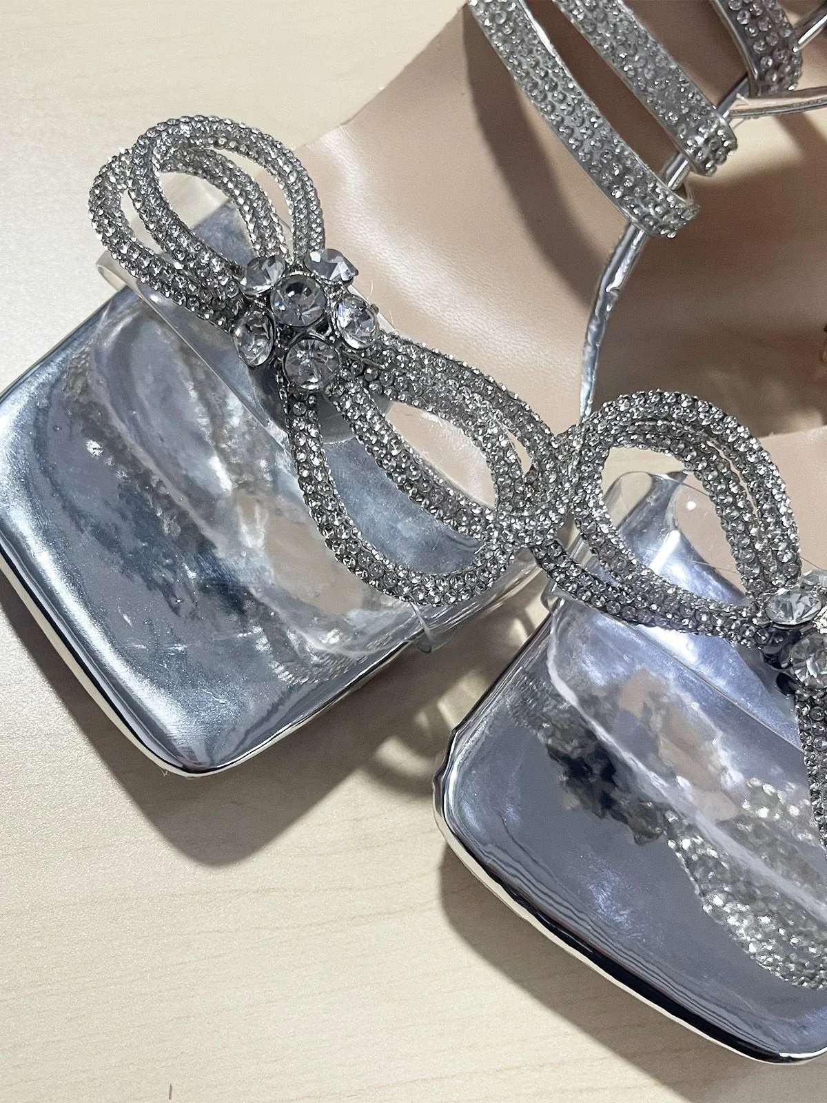 Silber Strassstein Knöchelriemen Absätze - Image 5