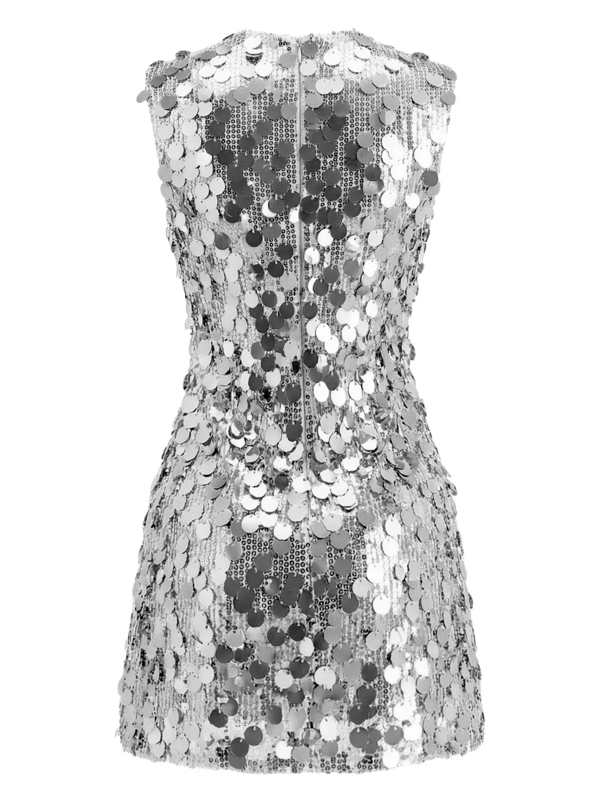 Silber Y2k Pailletten Disco Ärmellos Party Kleid - Image 2