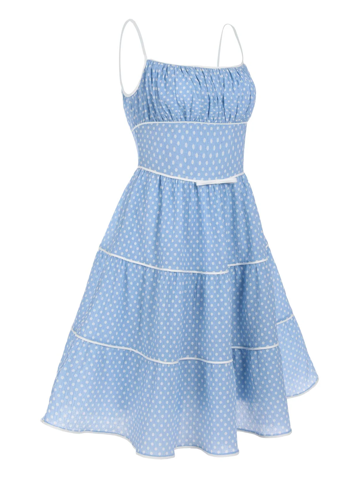 Grün 1950er Tupfen Trägern Swing Kleid - Image 6