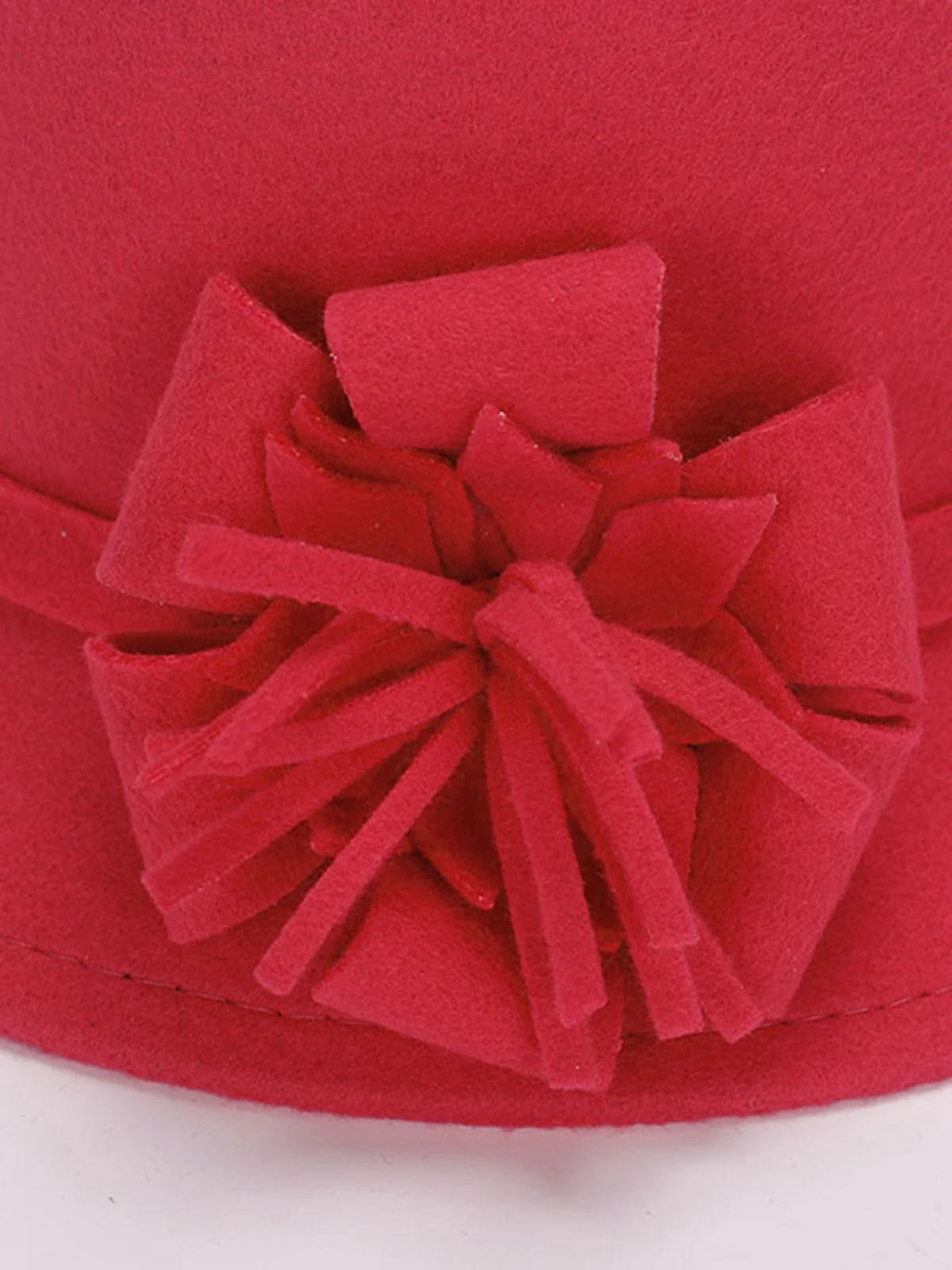 Solide Kunstwolle Bogen Cloche Hut - Image 7