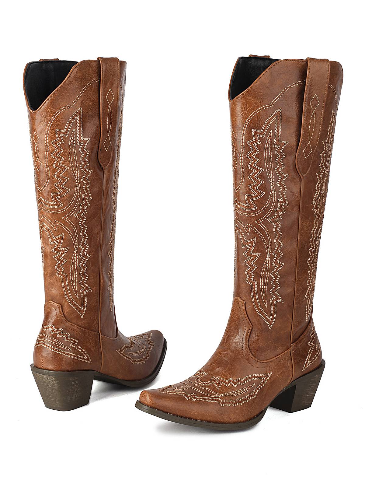 Spitz Bestickt Cowboy Knee-High Stiefel - Image 18
