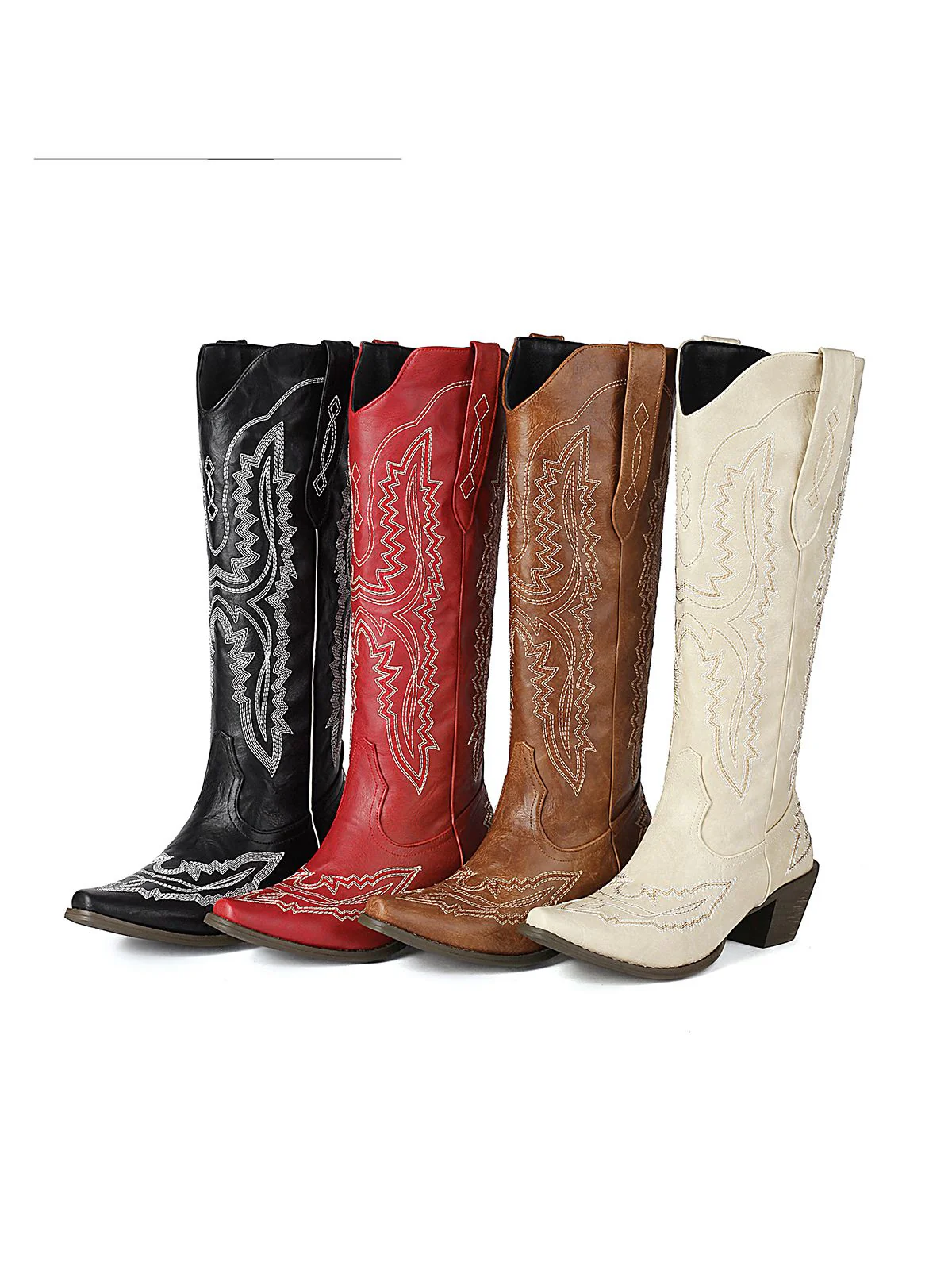Spitz Bestickt Cowboy Knee-High Stiefel - Image 8