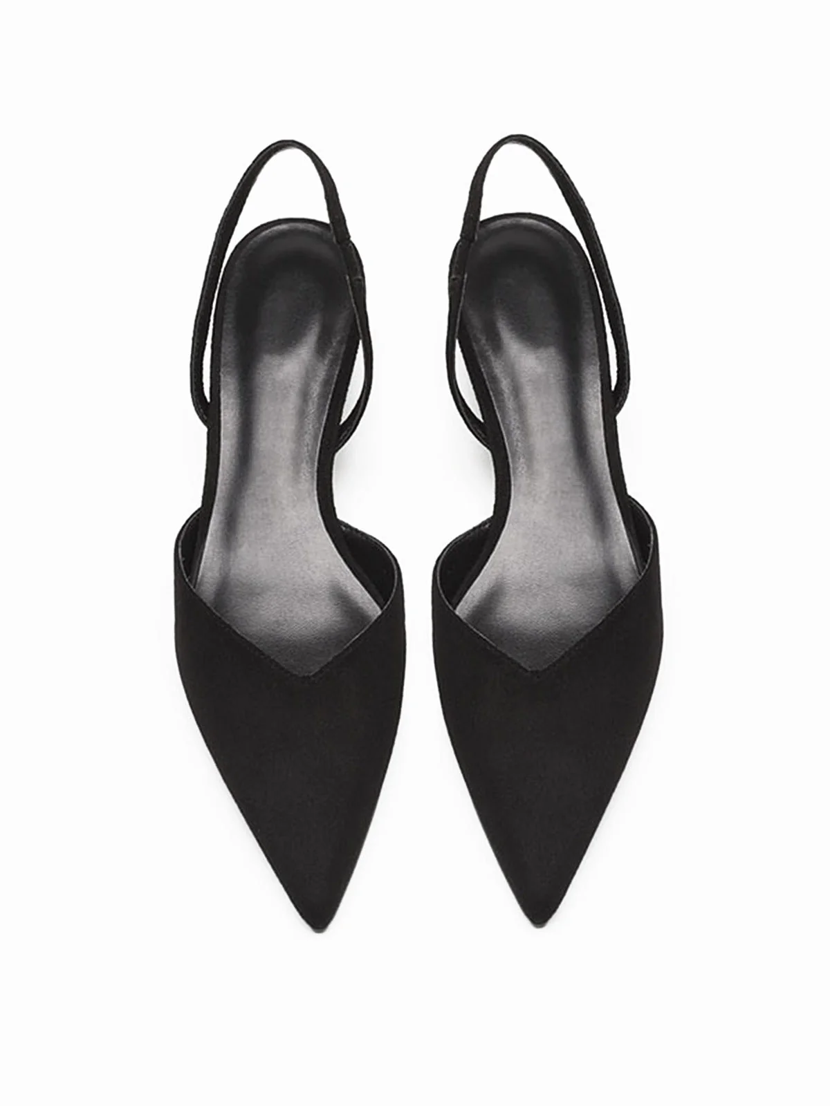 Spitz Uni Slingback Niedriger Blockabsatz Schuhe - Image 2