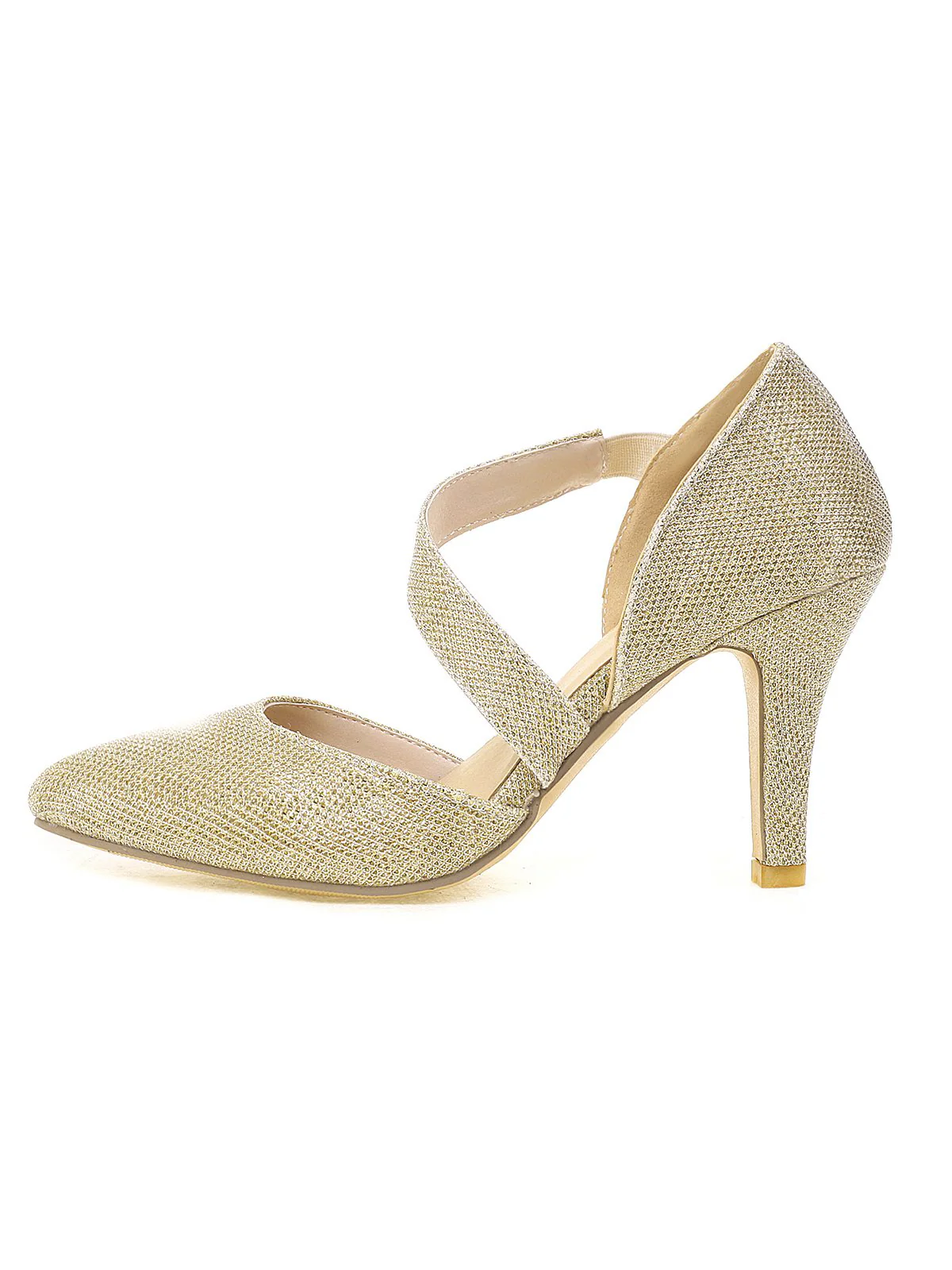 Spitz Zulaufende Funkeln Schräg Träger High Heels - Image 7