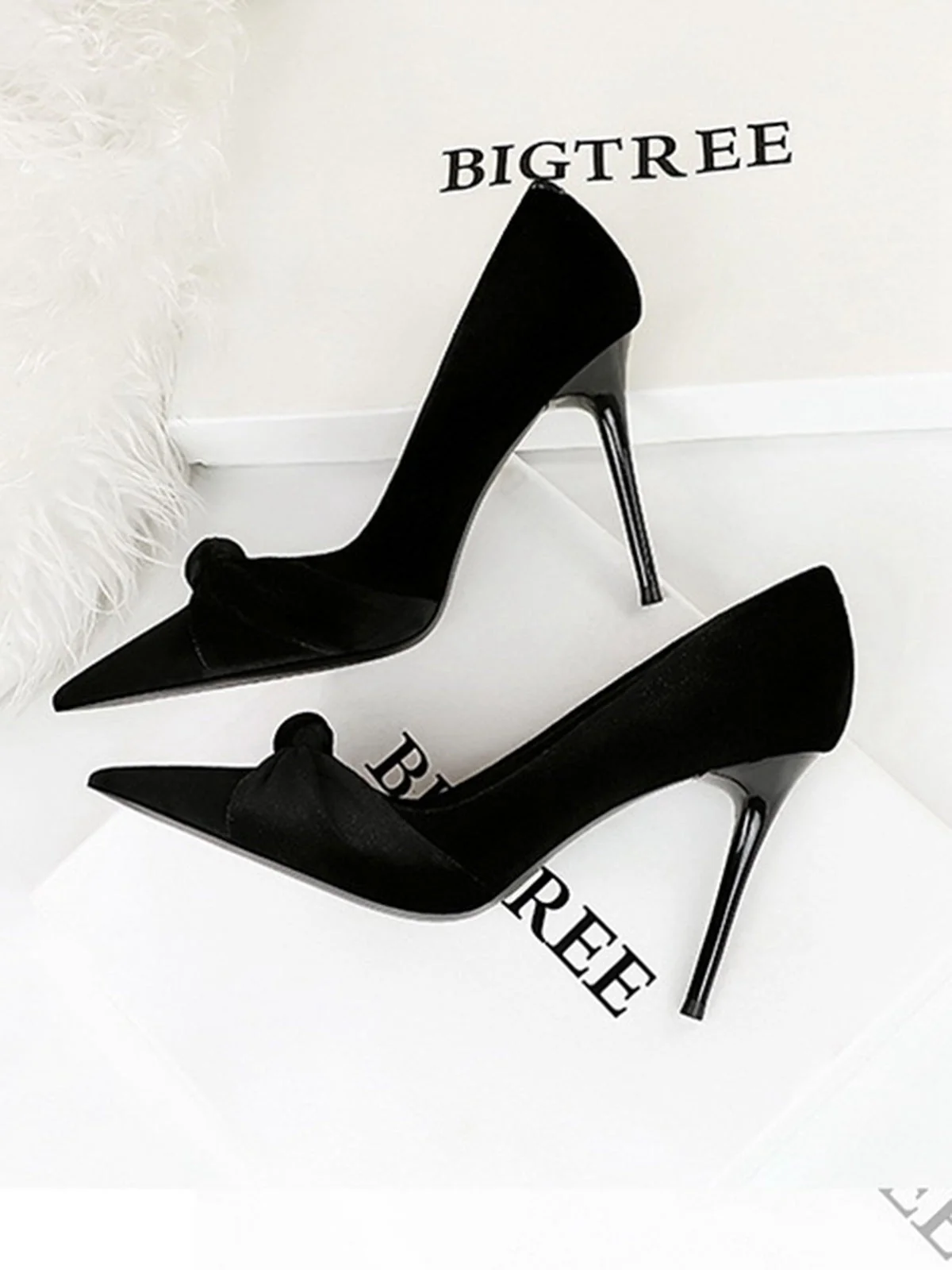 Spitze Samt Stilettos Heels Schuhe - Image 10