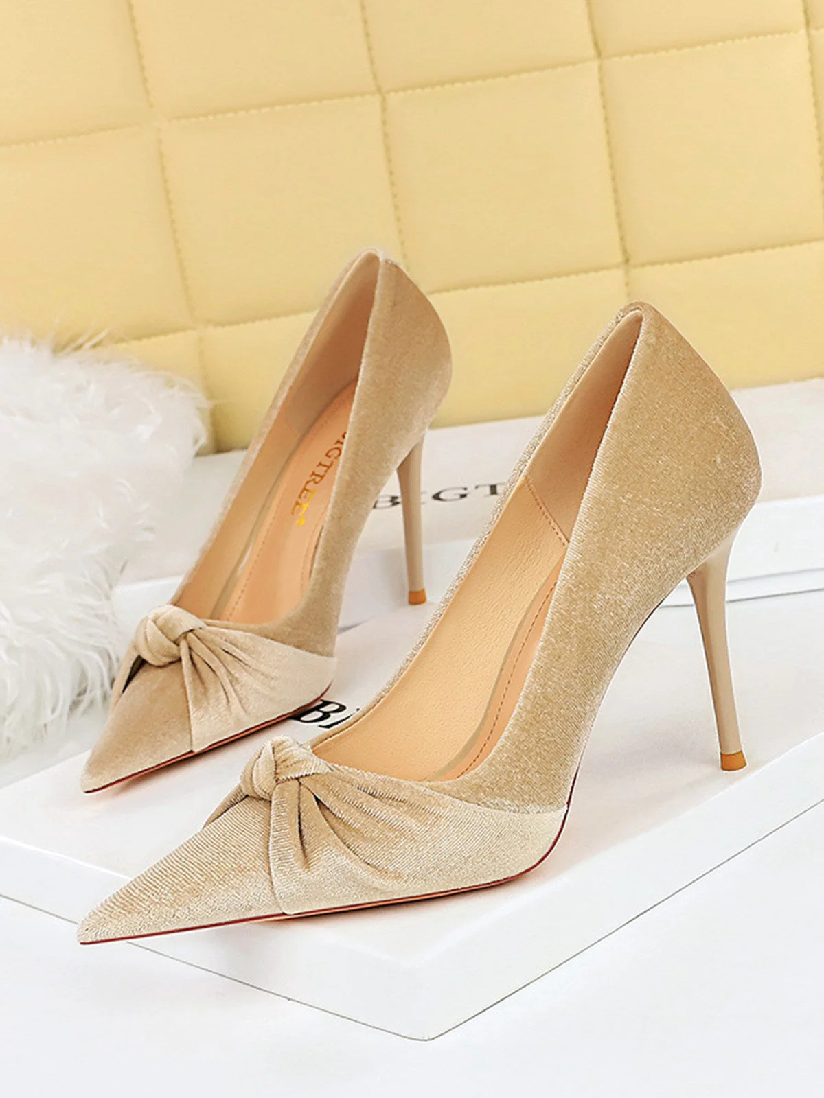 Spitze Samt Stilettos Heels Schuhe - Image 12