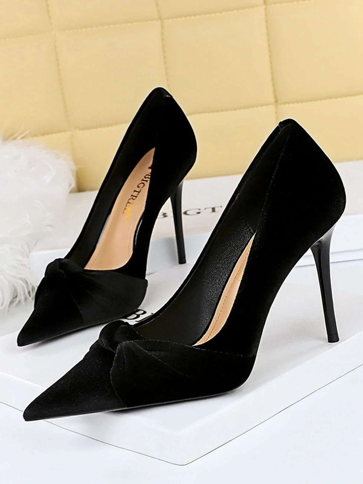 Spitze Samt Stilettos Heels Schuhe - Image 8