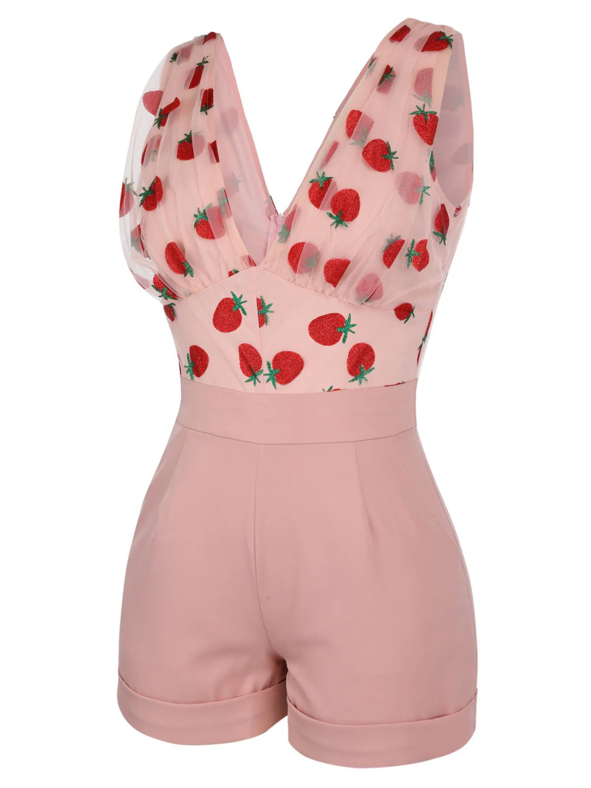 STRAWBERRY PINK PATCHWORK SPITZEN STRAMPLER - Image 2