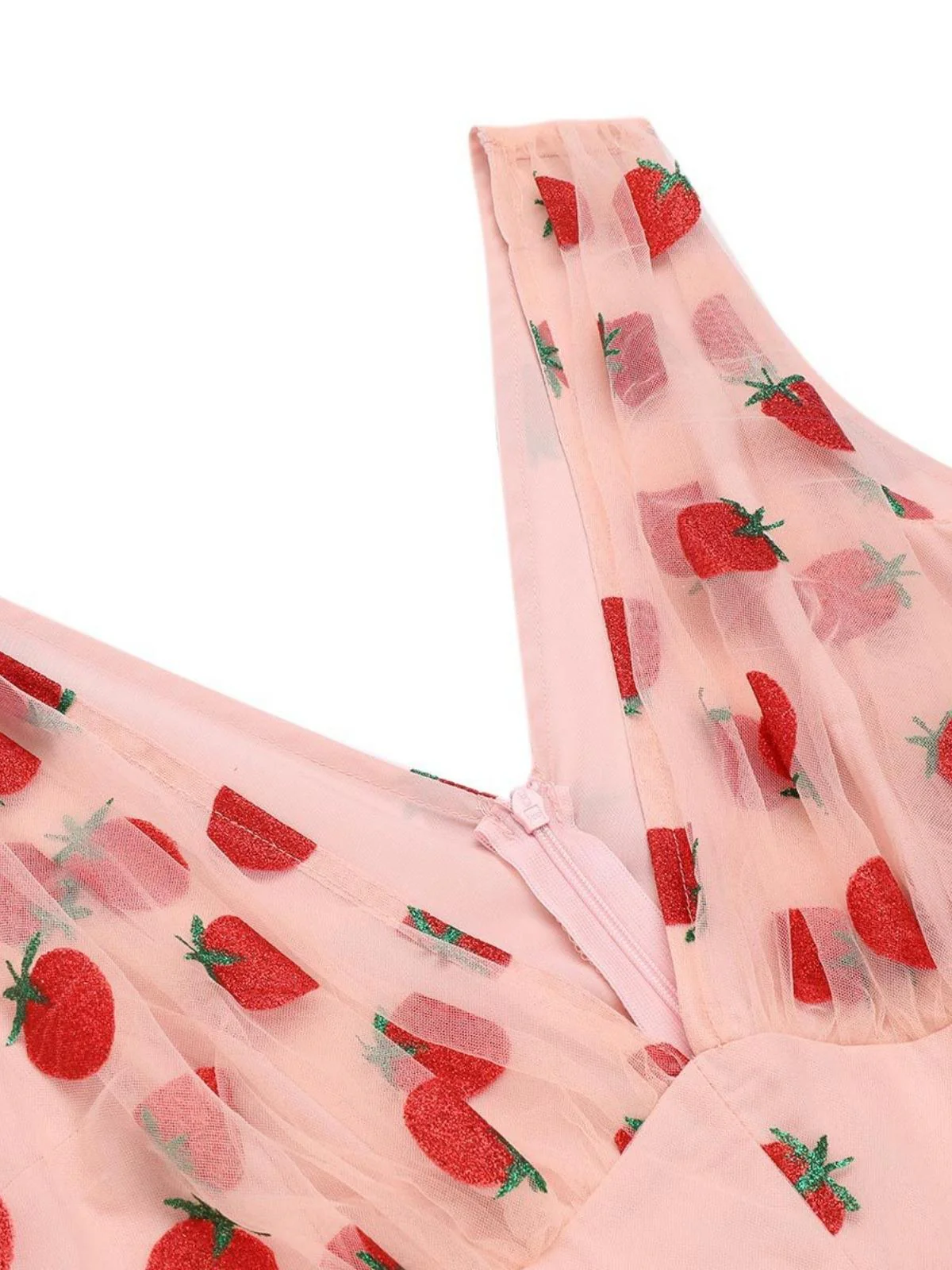 STRAWBERRY PINK PATCHWORK SPITZEN STRAMPLER - Image 4