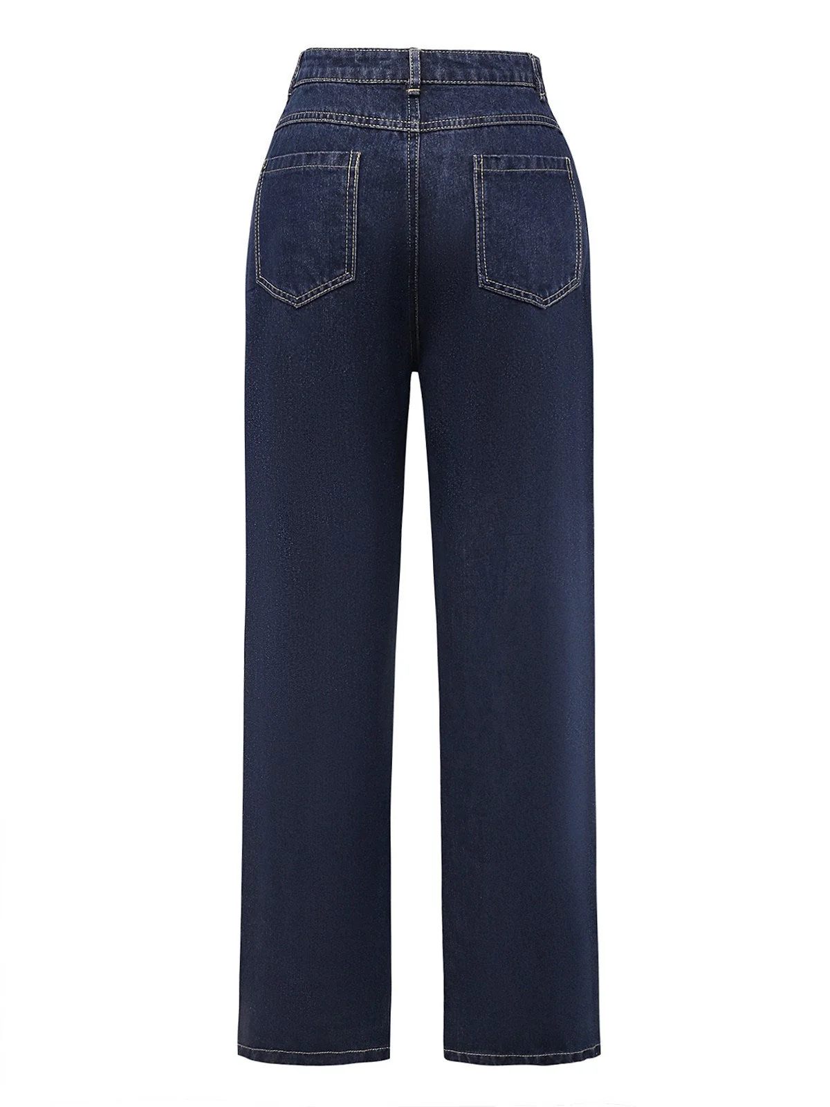 Tiefblau 1950er Jeansstoff Gerade Bein Hose - Image 2