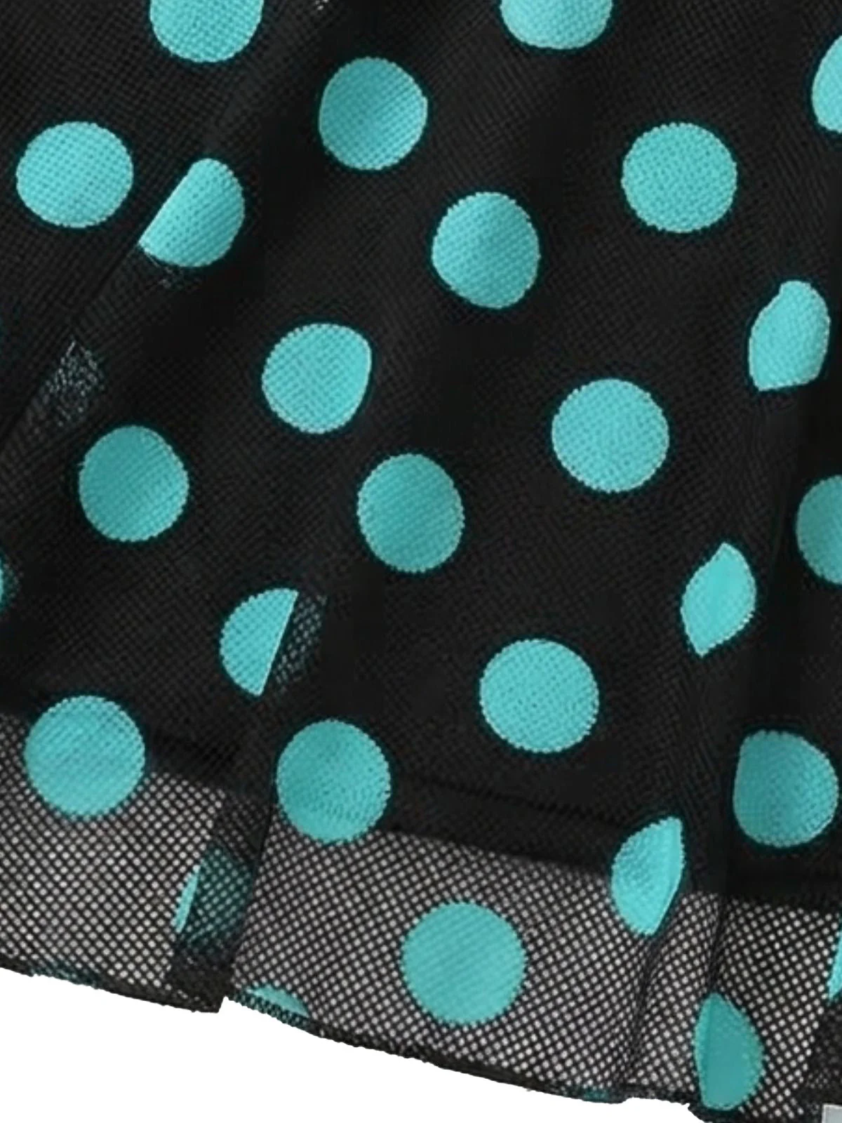 Türkis 1980er Polka Dot Netz Tankini Set - Image 4