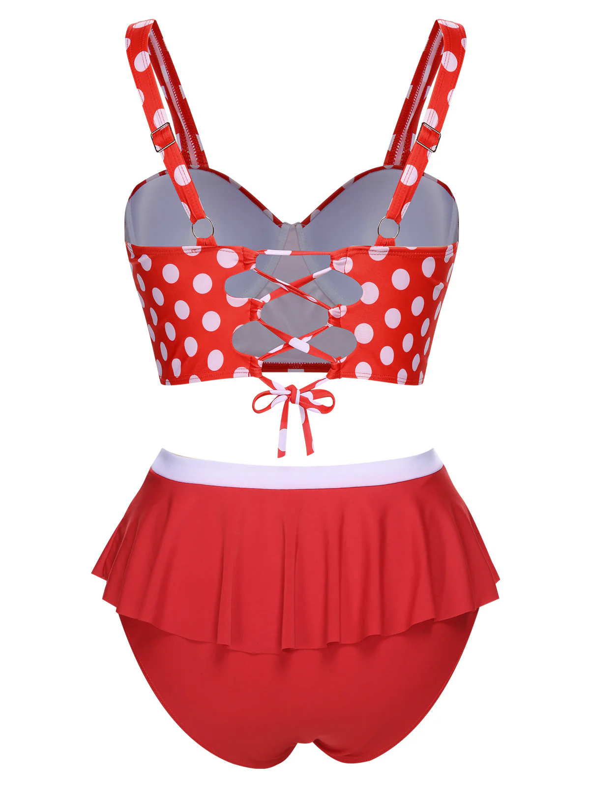 [Übergröße] 1930er Polka Dot Strapsen Badeanzug Set - Image 11
