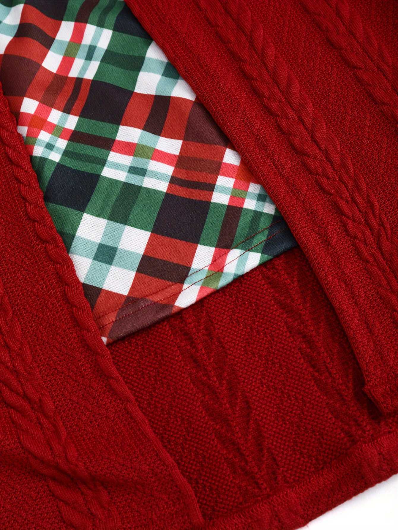 [Übergröße] 1940er Bogen Plaid Stricken Kleid - Image 4
