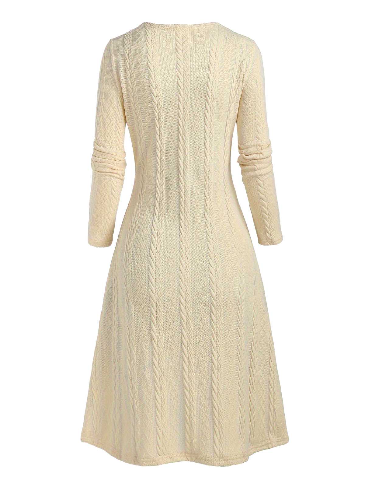 [Übergröße] 1940er Bogen Plaid Stricken Kleid - Image 6