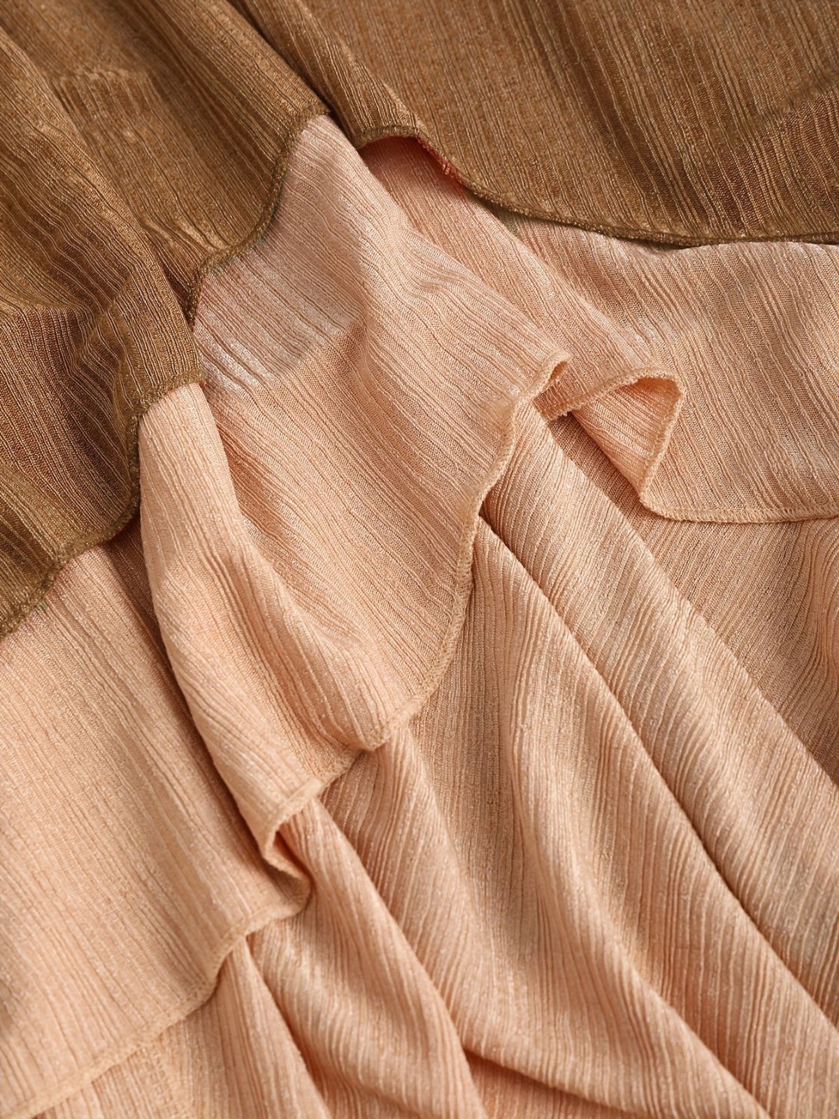 [Übergröße] 1970er Boho Binden Quaste Saum Rüschen Gerippt Kleid - Image 5