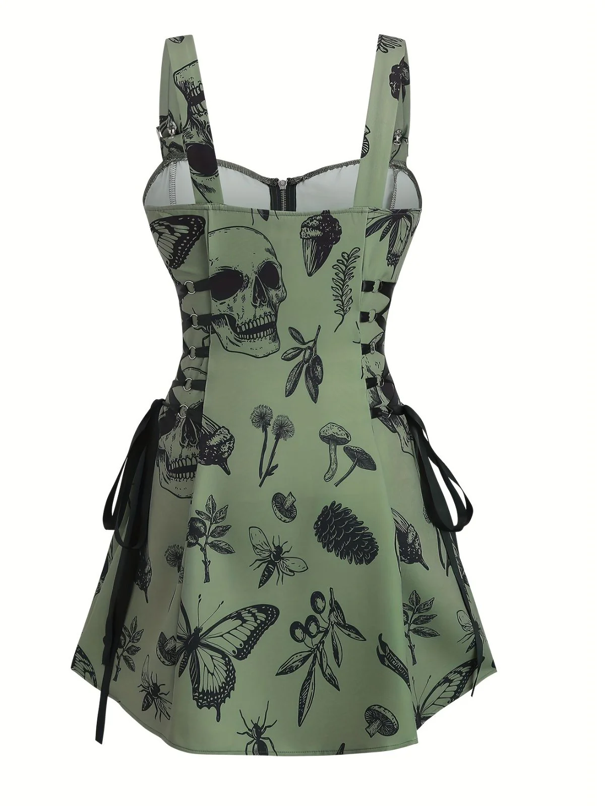 [Übergröße] 1970er Rose Blumen Steampunk Reißverschluss Kleid - Image 9