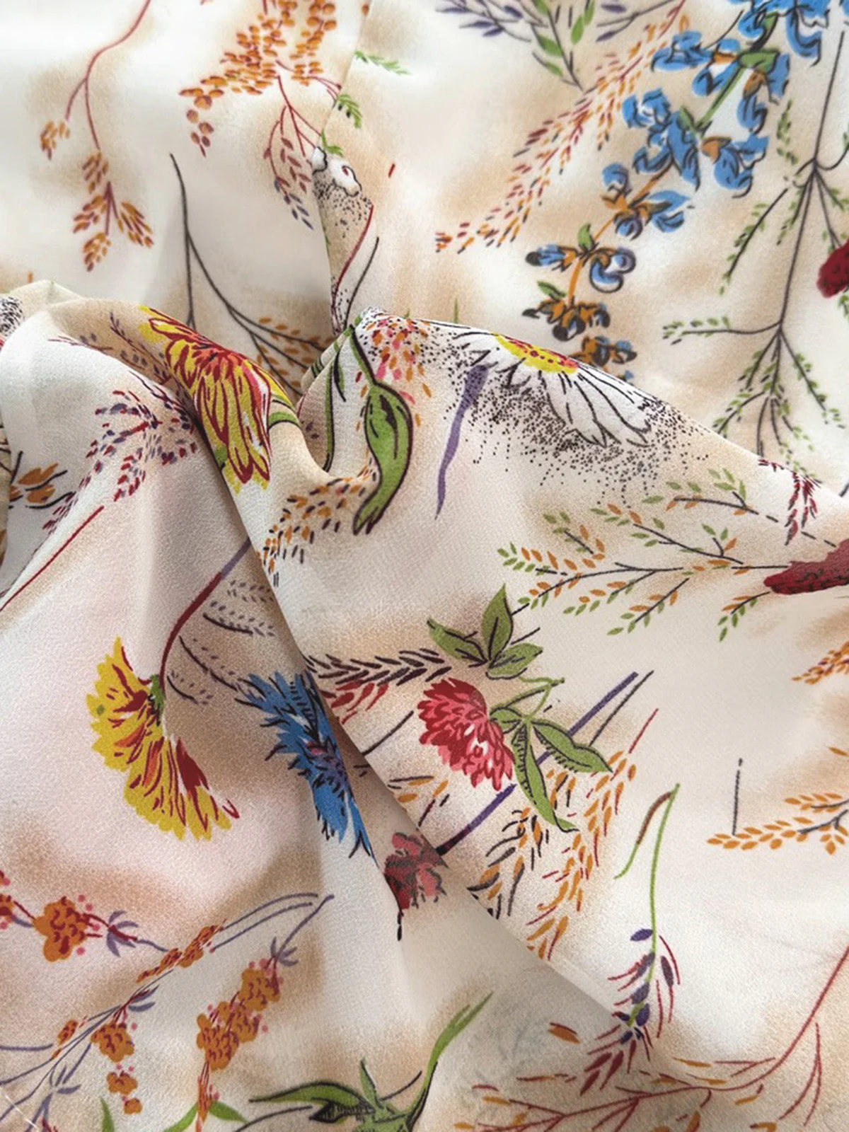 [Vorverkauf] [Übergröße] 30er Slip-Kleid mit Blumen und V-Ausschnitt in Multicolor - Image 3