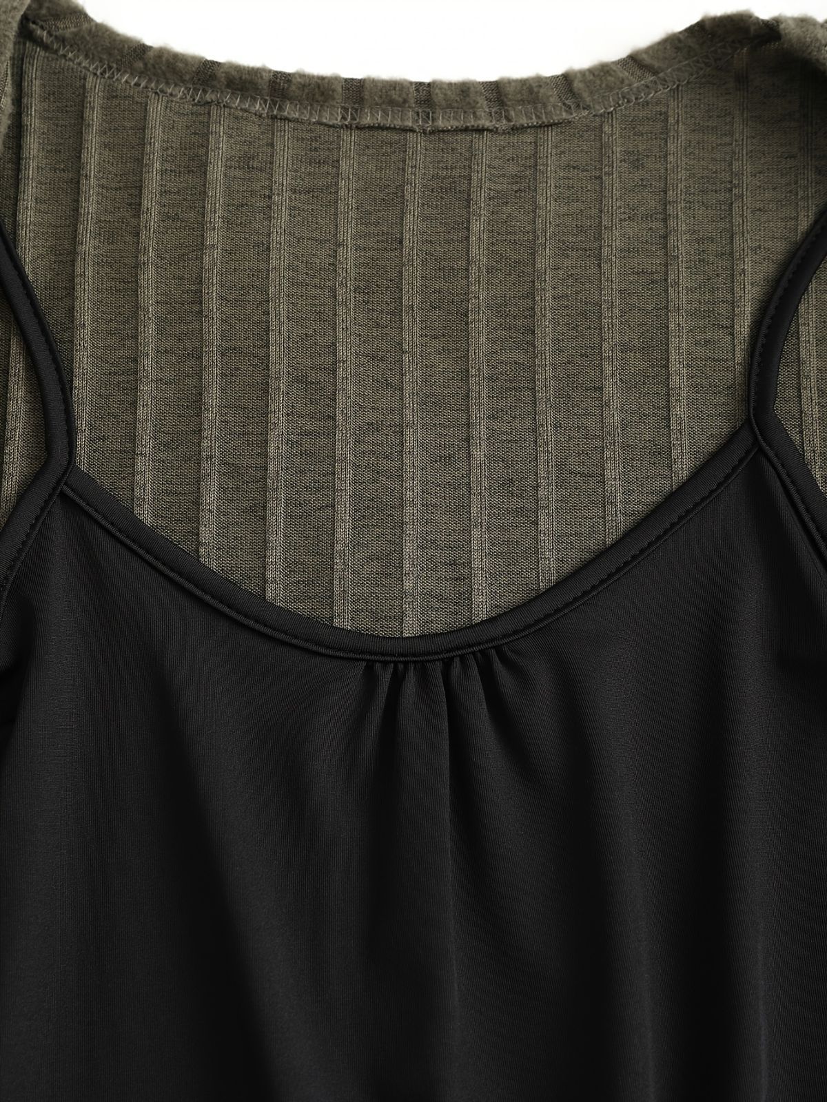 [Übergröße] Grün 1940er Stricken Layered Long Sleeve Gürtel Kleid - Image 4