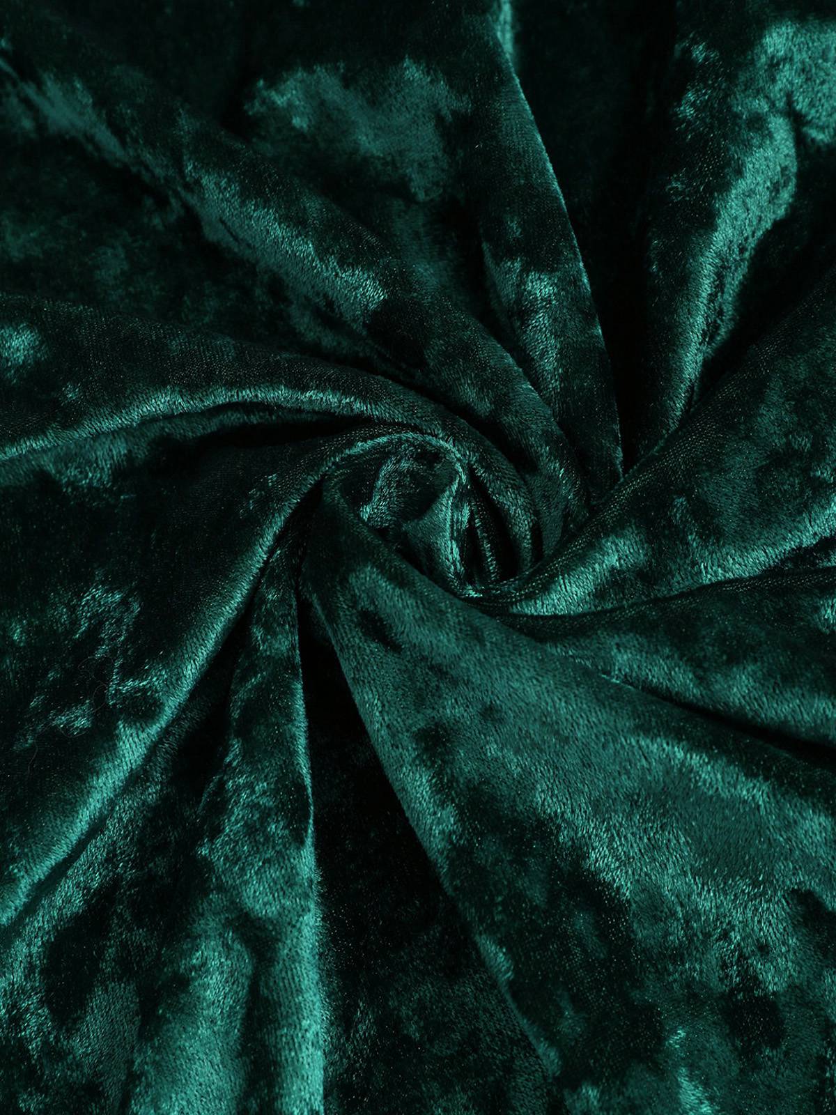 [Übergröße] Grün 1950er Schnalle Träger Samt Ärmellos Kleid - Image 5
