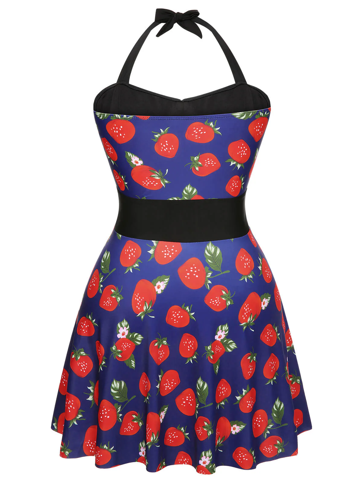 [Übergröße] Multicolor 1930er Farbblockierte Erdbeere Halter Badeanzug - Image 5