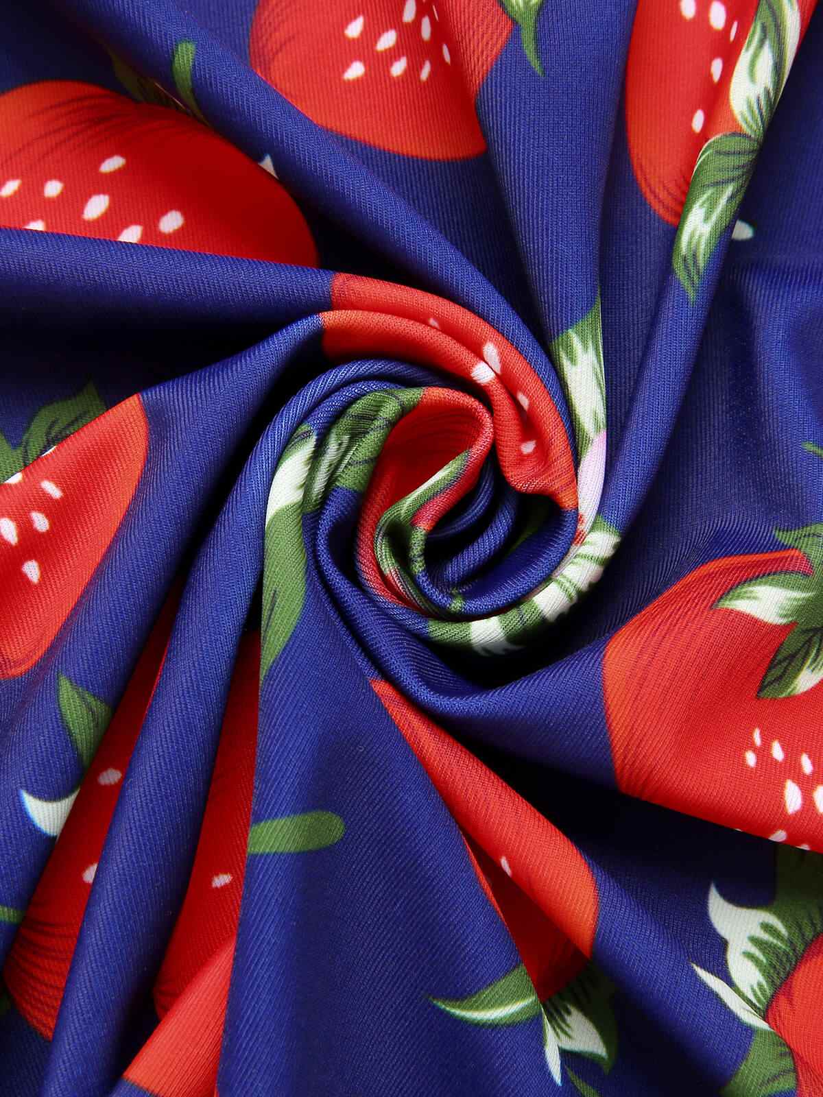 [Übergröße] Multicolor 1930er Farbblockierte Erdbeere Halter Badeanzug - Image 6