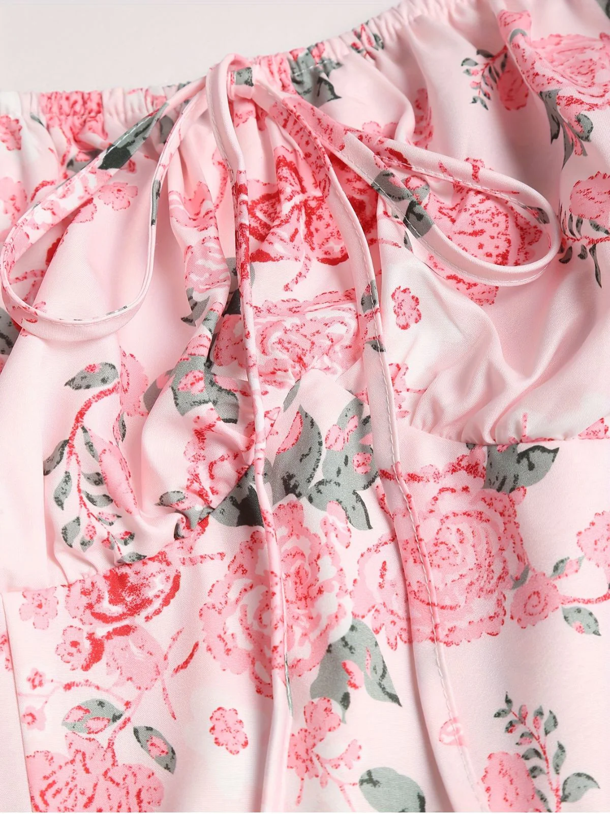 [Übergröße] Rosa 1950er Quadratischer Hals Blumen Kleid - Image 5