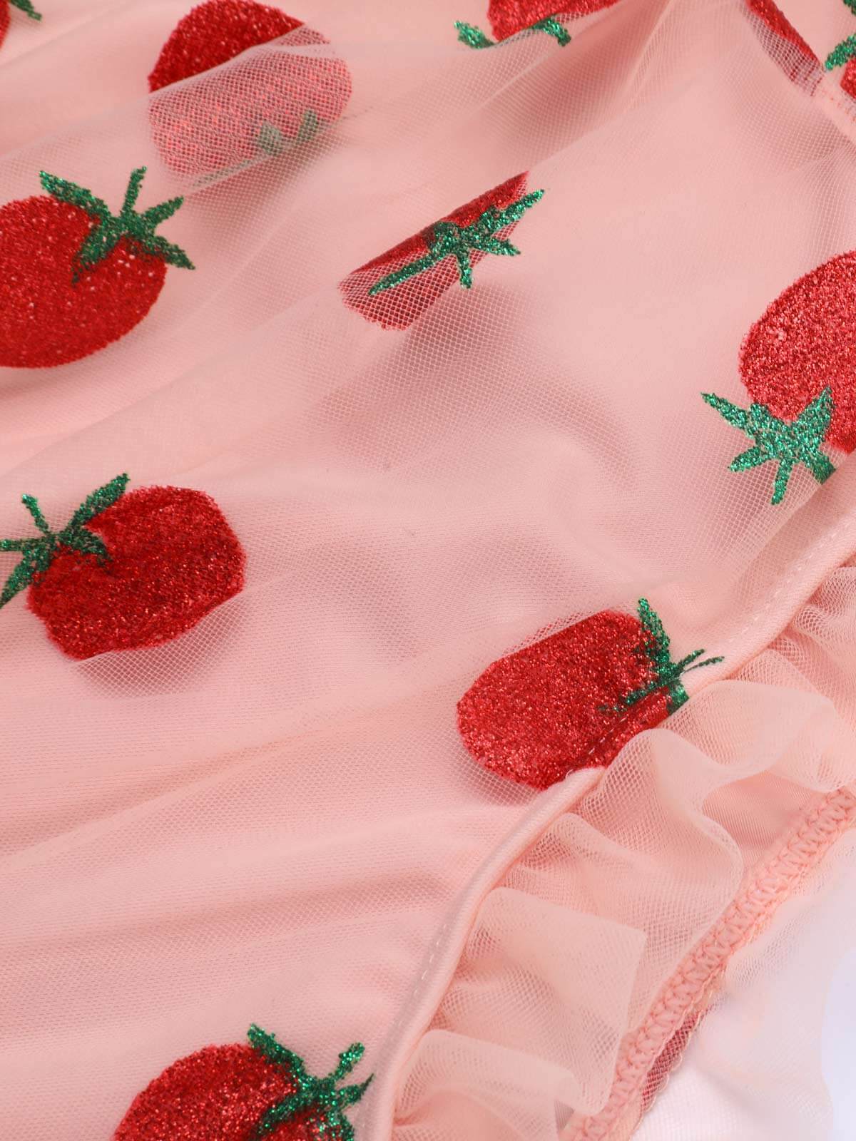 [Übergröße] Rosa 1950er Spitze Erdbeere Bikini Set - Image 6