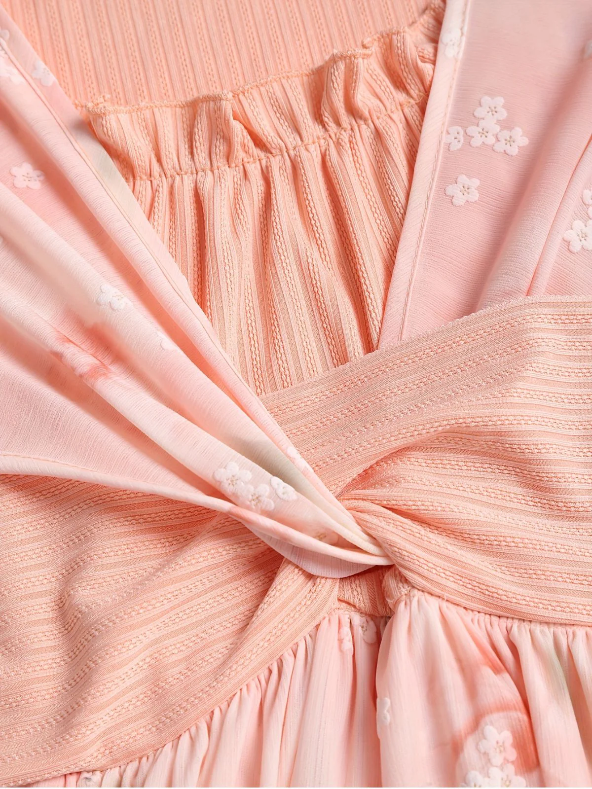 [Übergröße] Rosa 1970er Blumen Rüschen Unregelmäßigem Saum Kleid - Image 5
