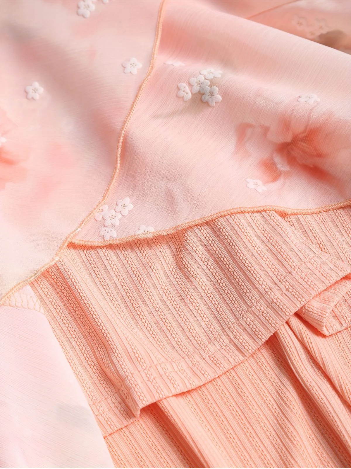 [Übergröße] Rosa 1970er Blumen Rüschen Unregelmäßigem Saum Kleid - Image 6