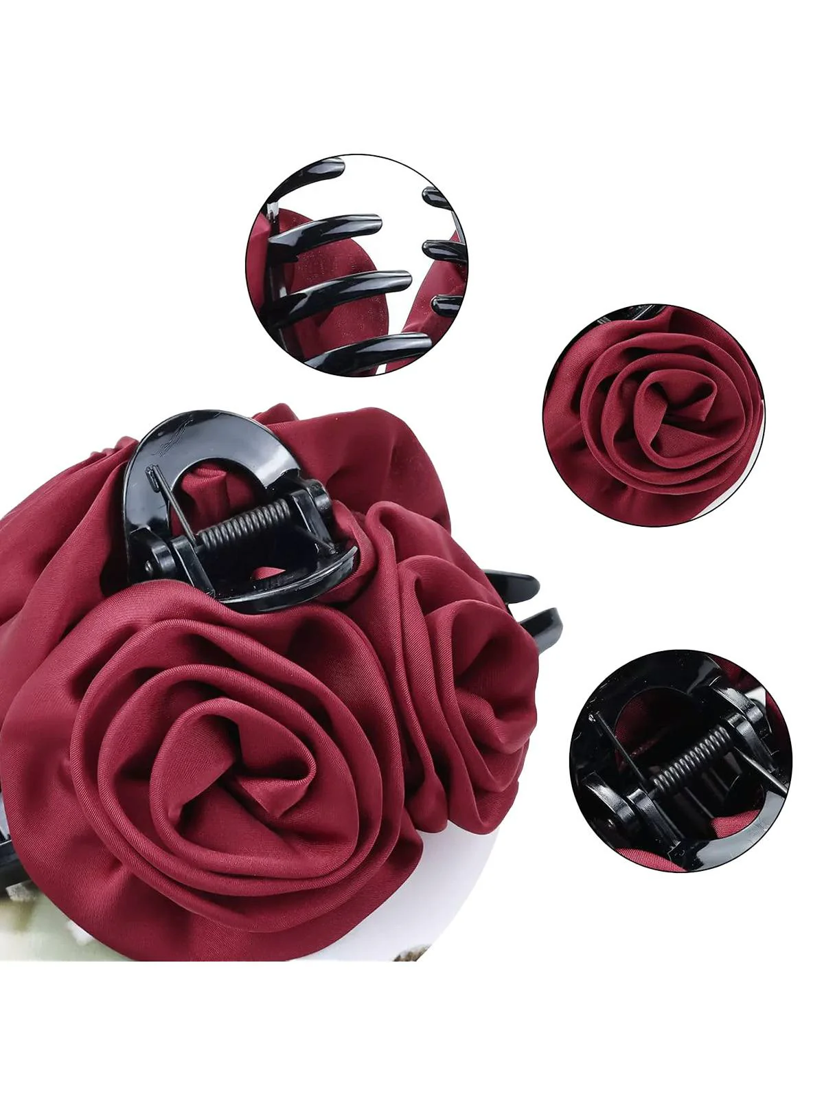 Valentinstag 3D Rosen Satin Haarklammer - Image 2