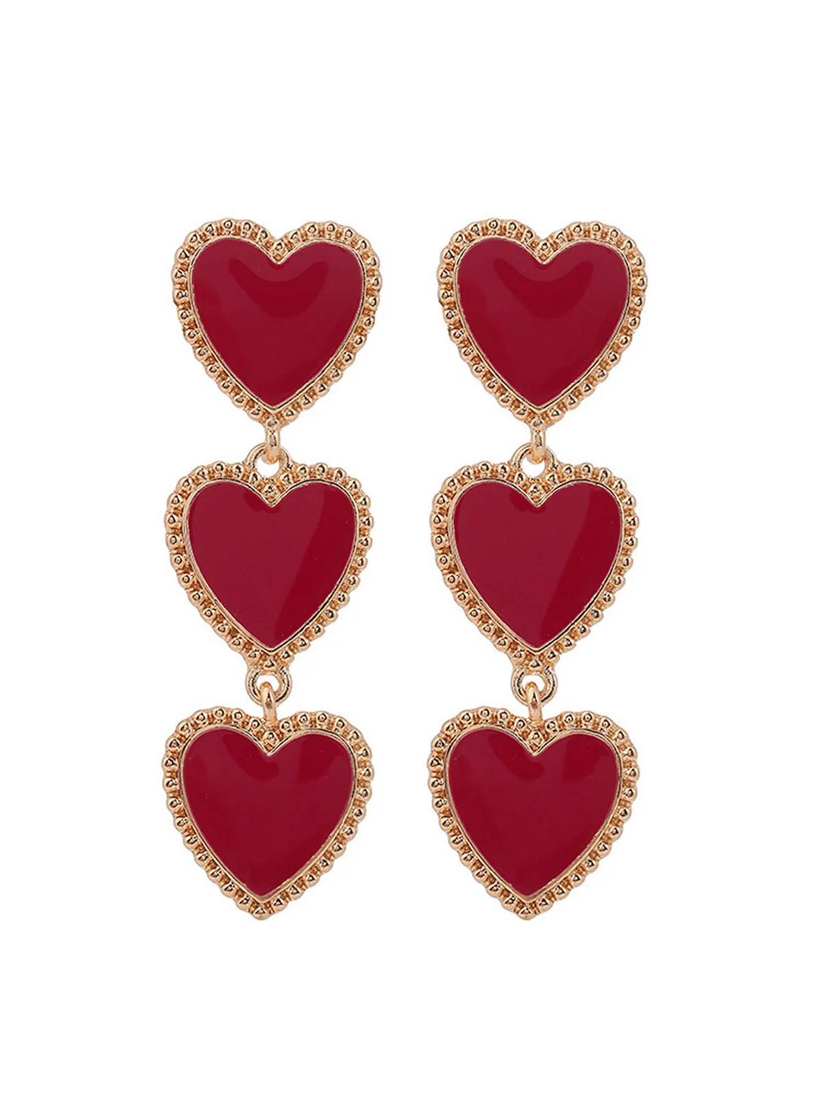 Valentinstag Dreifach Herzförmig AnhÀnger Ohrringe