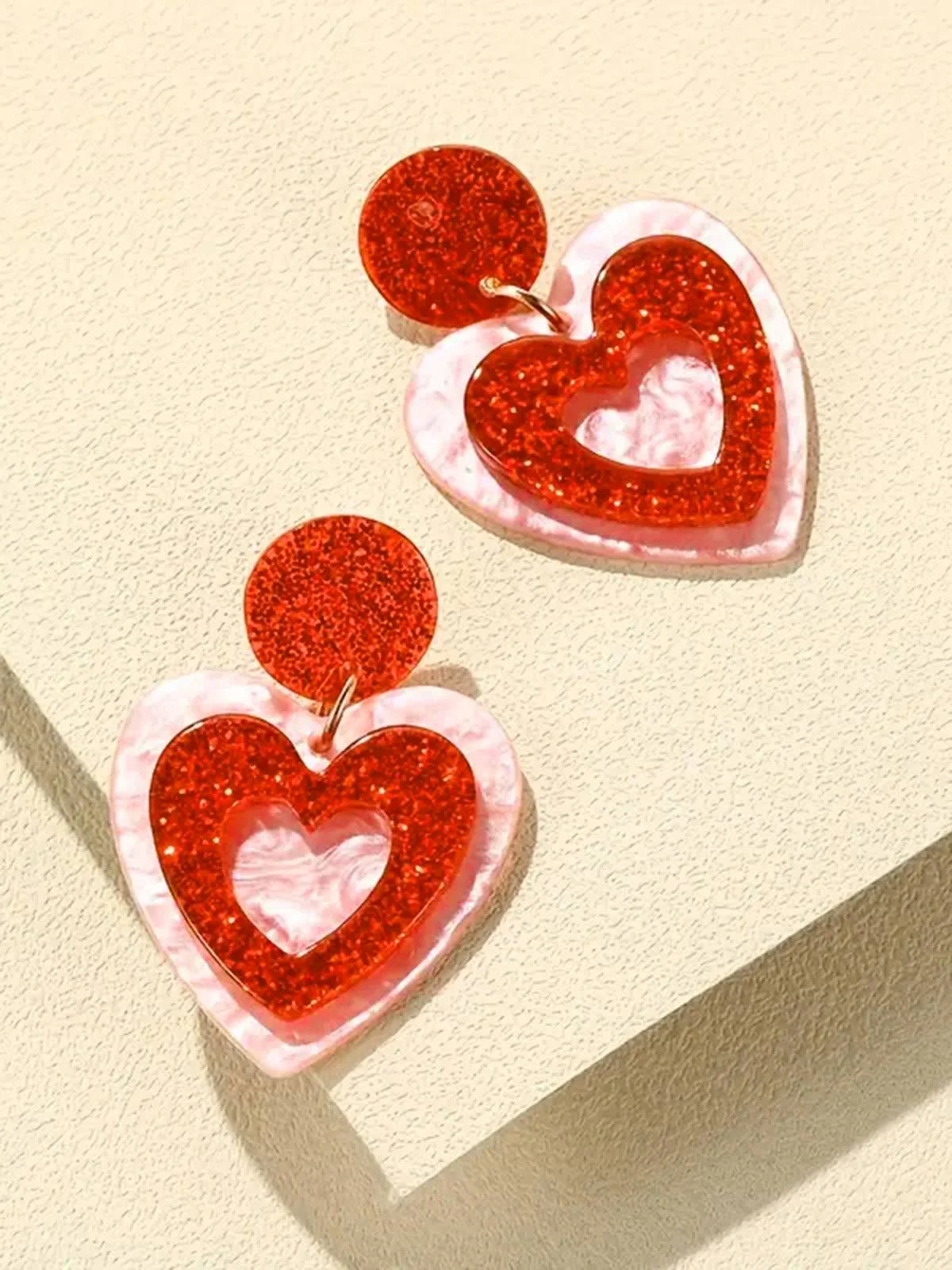 Valentinstag Funkeln Herzen Tropfenohrringe - Image 2