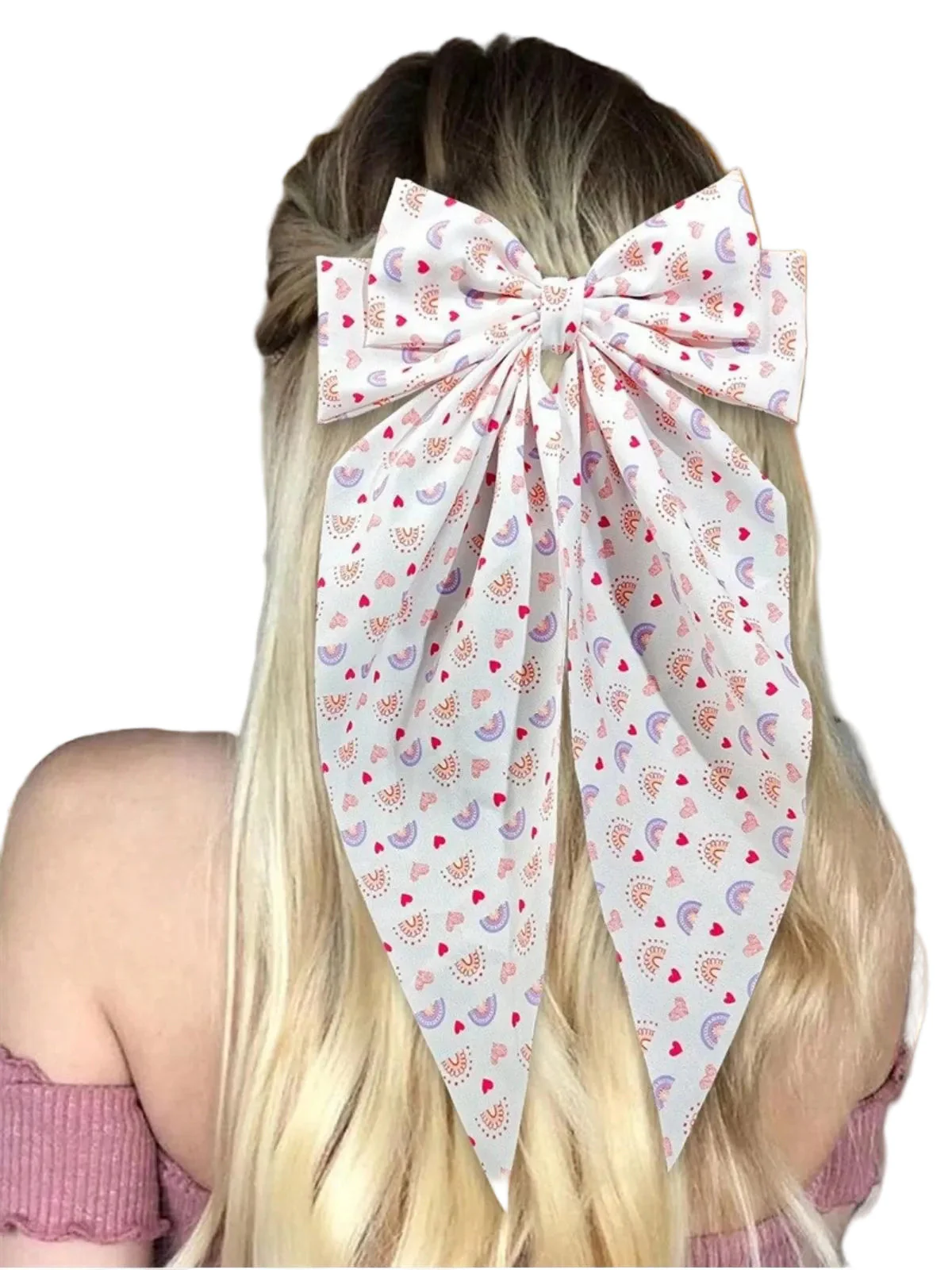 Valentinstag Herz Druck Bogen Haarspange - Image 5