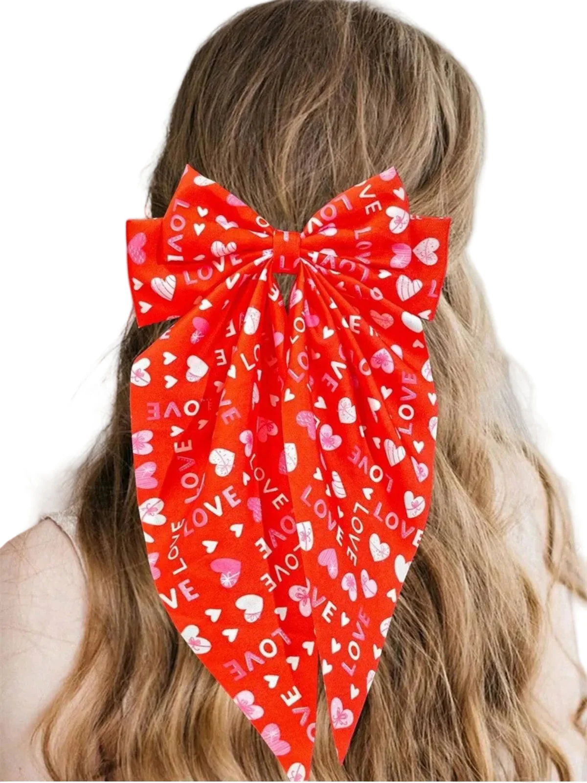 Valentinstag Herz Druck Bogen Haarspange - Image 6