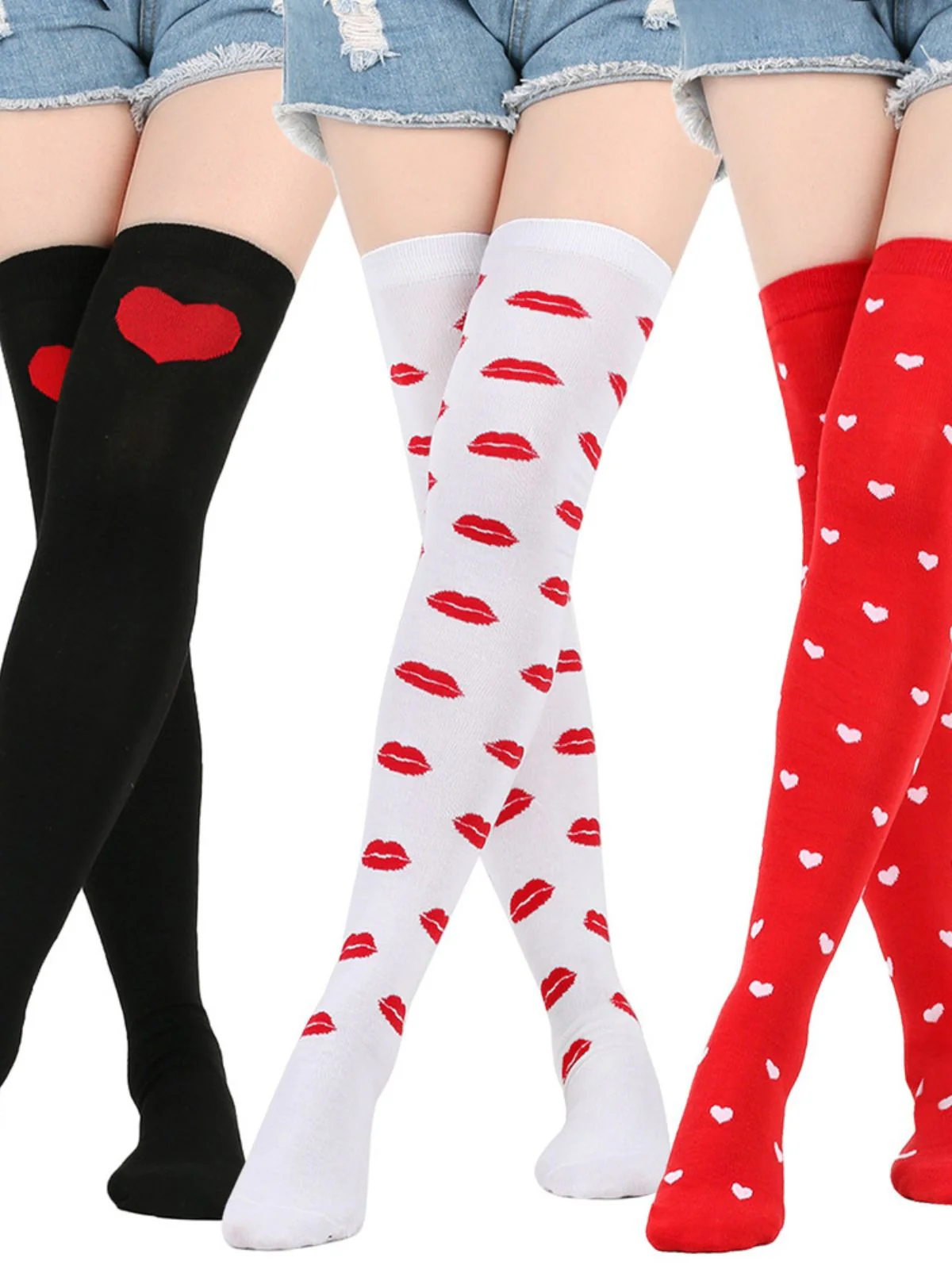 Valentinstag Herz Lippe Hohe Socken - Image 2