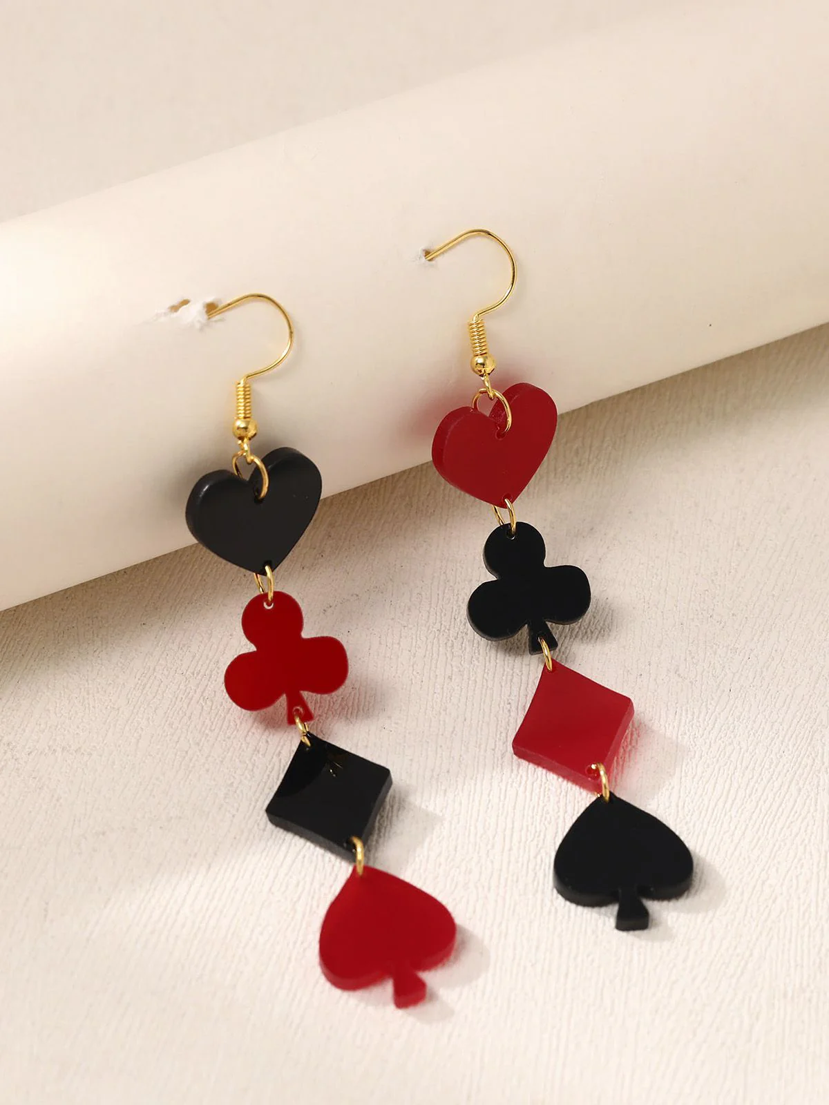 Valentinstag Poker Karten Symbole Kombination Ohrringe - Image 6