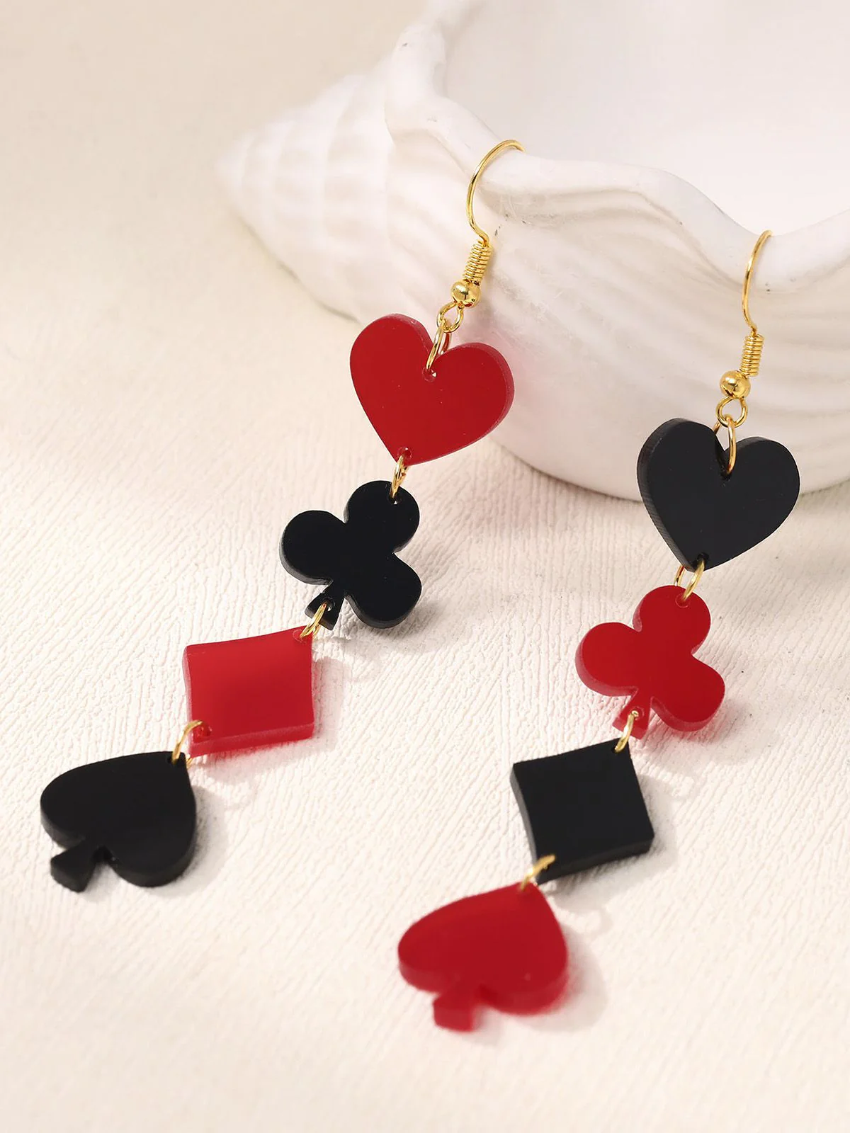 Valentinstag Poker Karten Symbole Kombination Ohrringe - Image 7