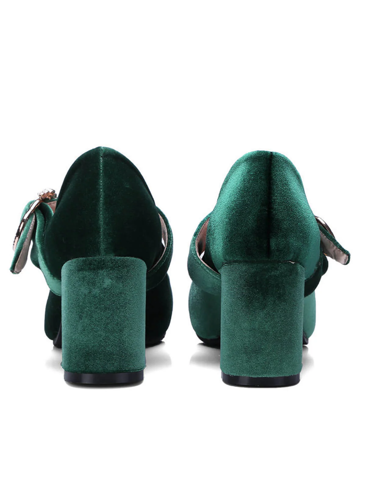 Schwarz VELVET MARY JANE HIGH HEEL SCHUHE MIT SCHNALLENBLOCK - Image 8